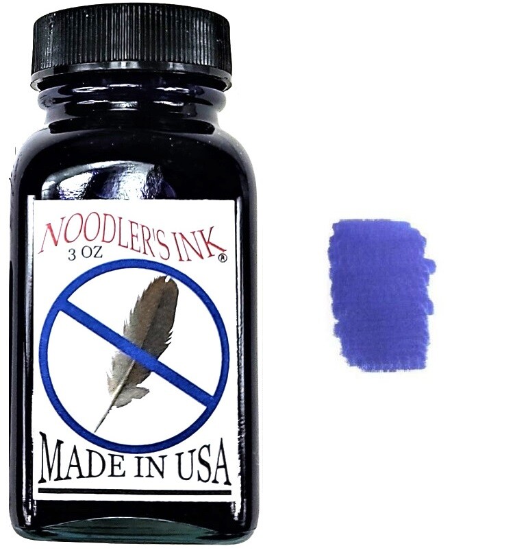 Noodlers Fountain Pen Ink Bottle, X-Feather Blue, 3oz Glass Bottle