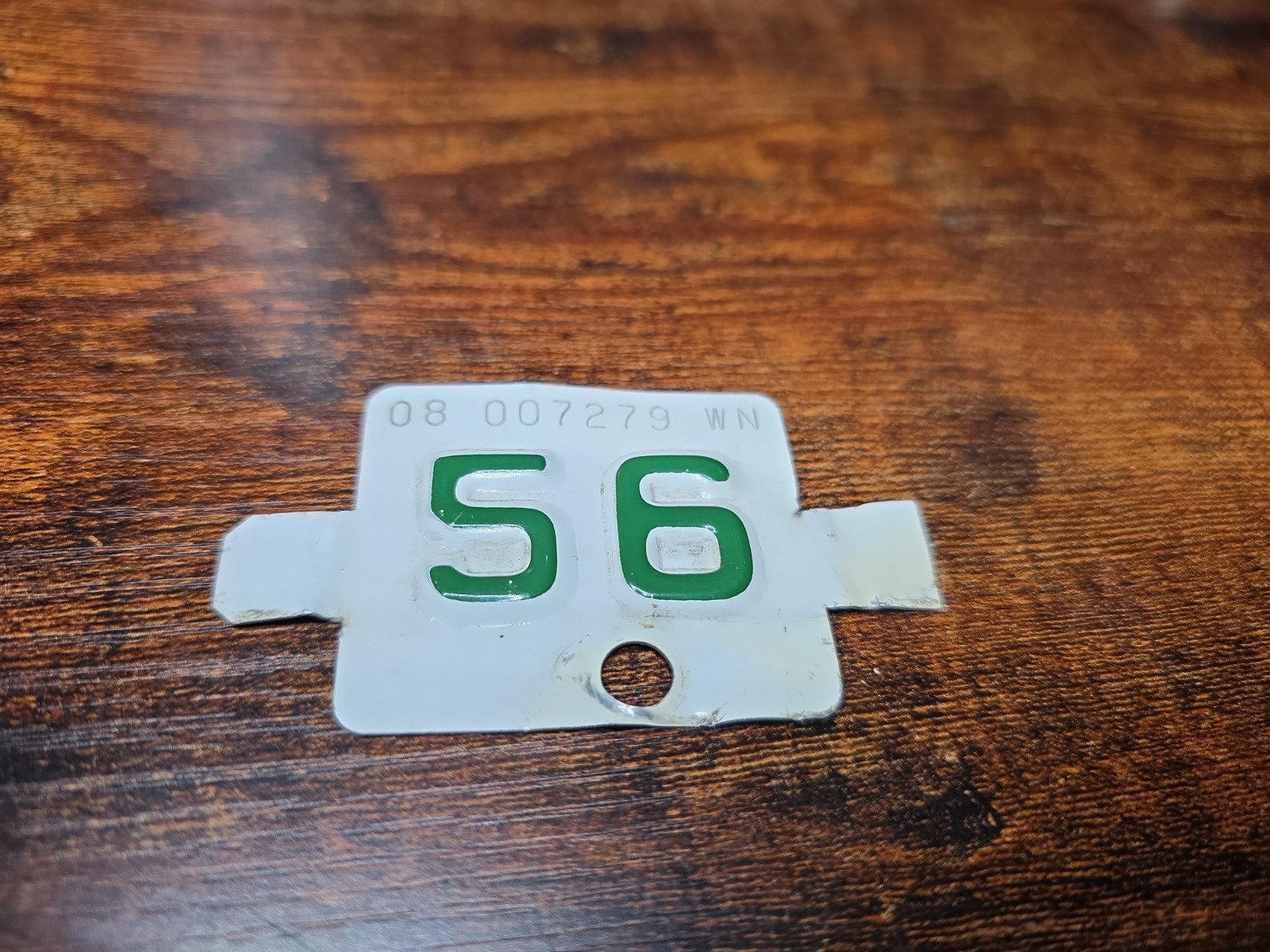 1956  WASHINGTON WA WN State  LICENSE Plate TAB original Vintage '56. Rare Peice
