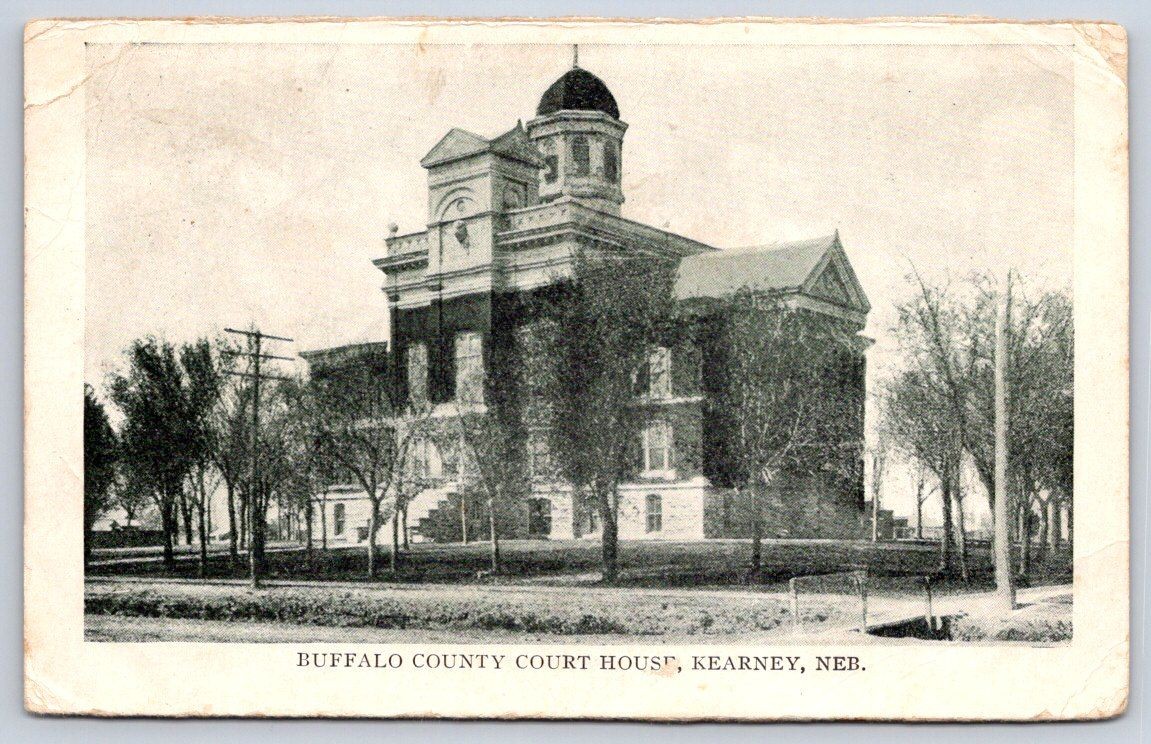 Antique Nebraska Postcard KEARNEY Buffalo County Court House 1911