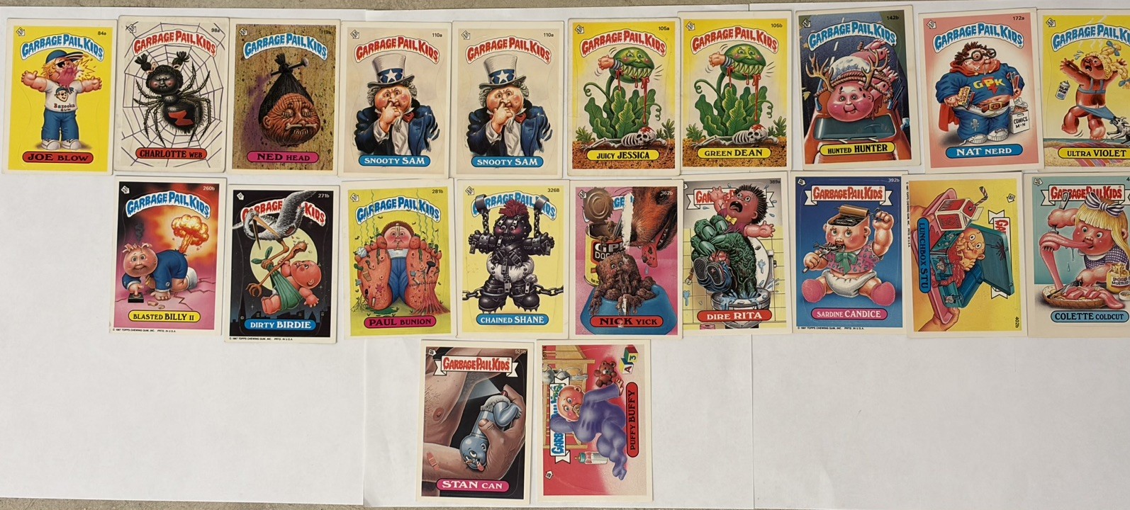 Lot of (21) Vintage 1986-1988 GPK Garbage Pail Kids Lot of (21) Vintage 1986-1988 GPK Garbage Pail Kids