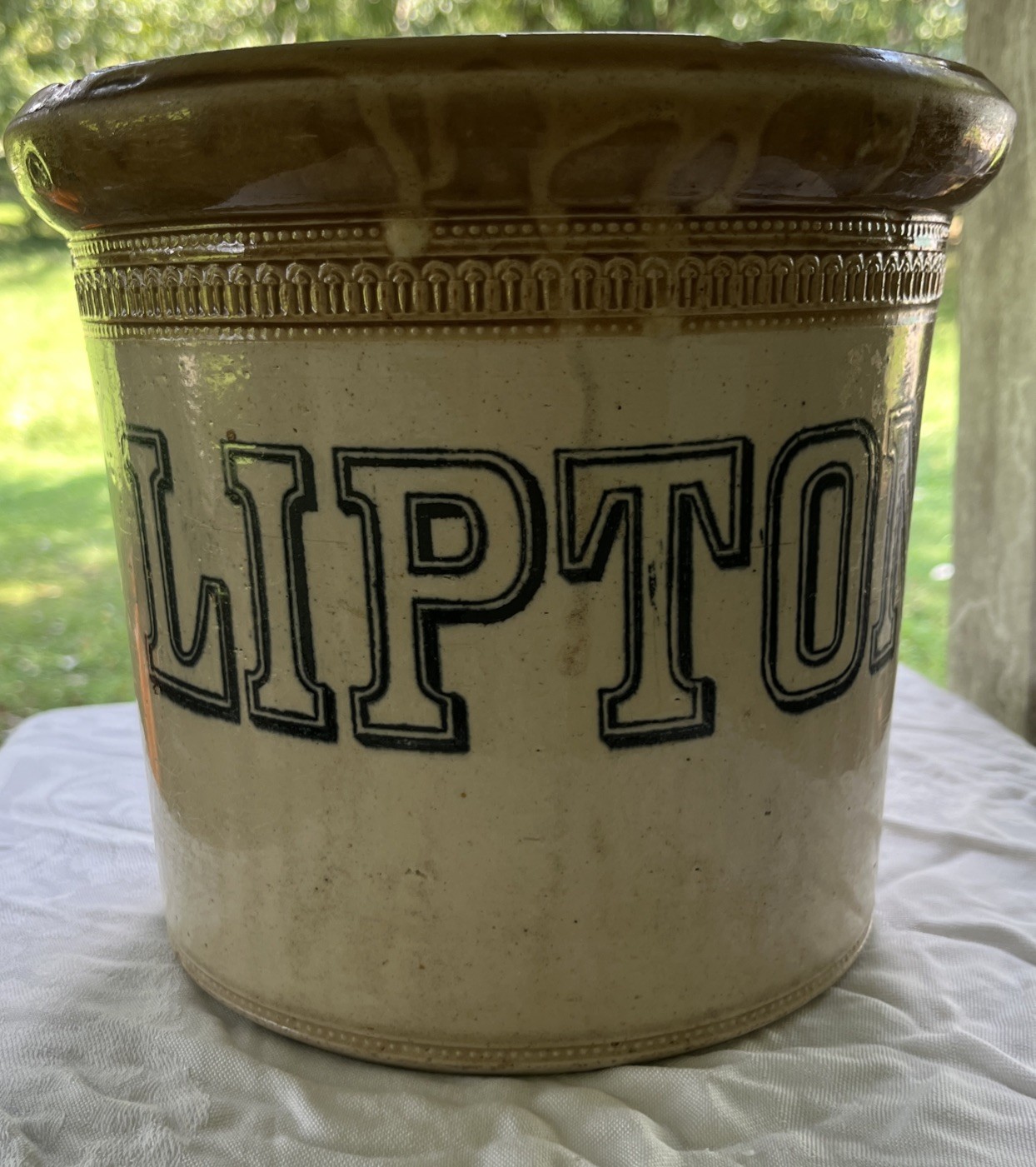 Antique LIPTON Dairy Butter Crock 