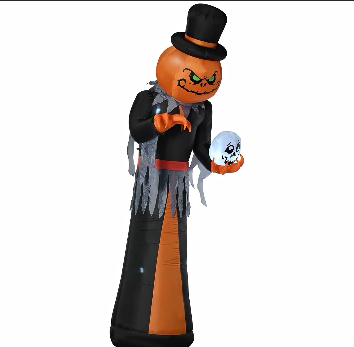 12 ft Inflatable Halloween Pumpkin Reaper w/ LED Lights, Weatherproof Polyester