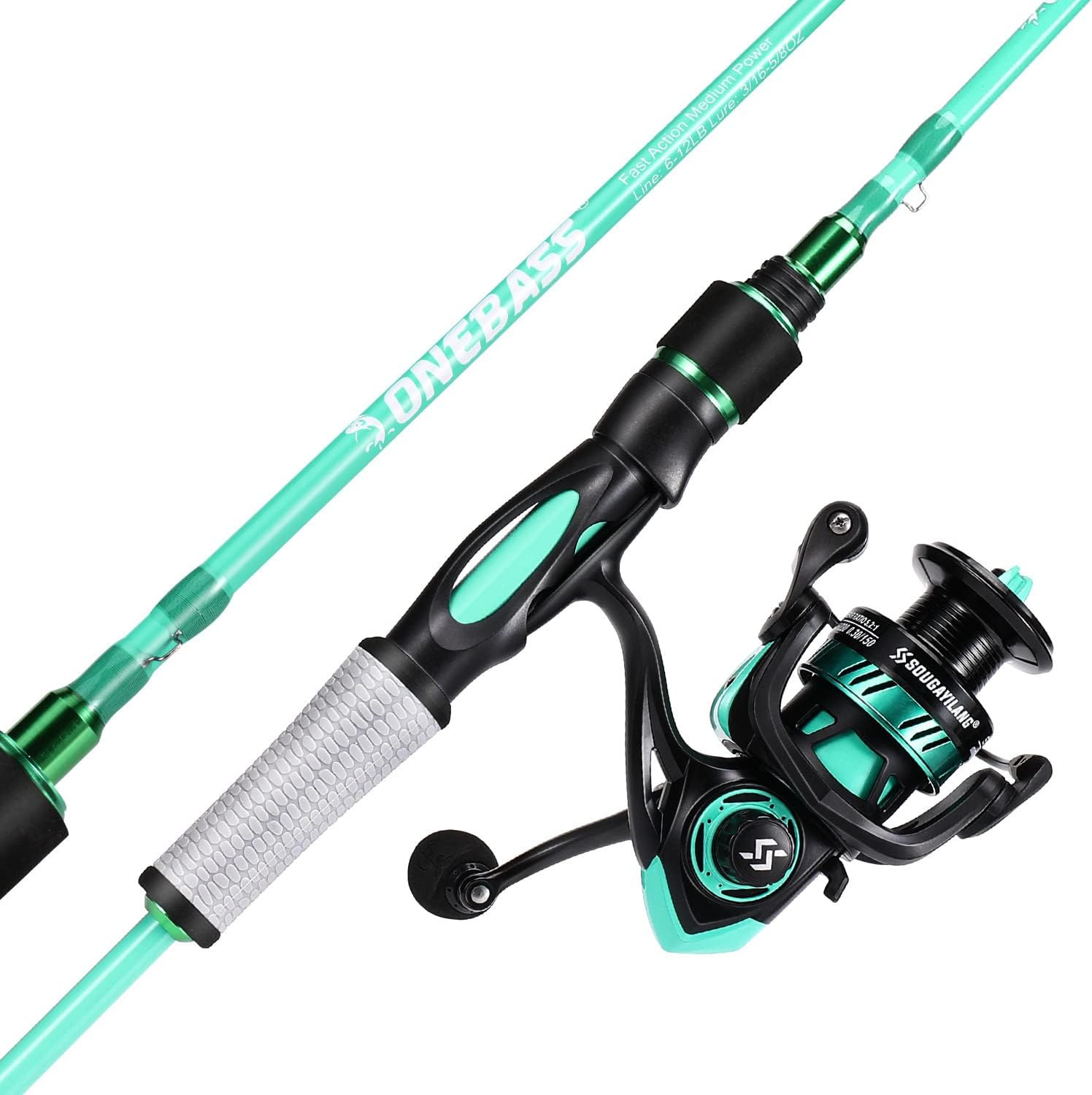 Spirit Flame Fishing Rod Reel Combo, Spinning Fishing Pole with Graphite 2Pc Bla Spirit Flame Fishing Rod Reel Combo, Spinning Fishing Pole with Graphite 2Pc Bla