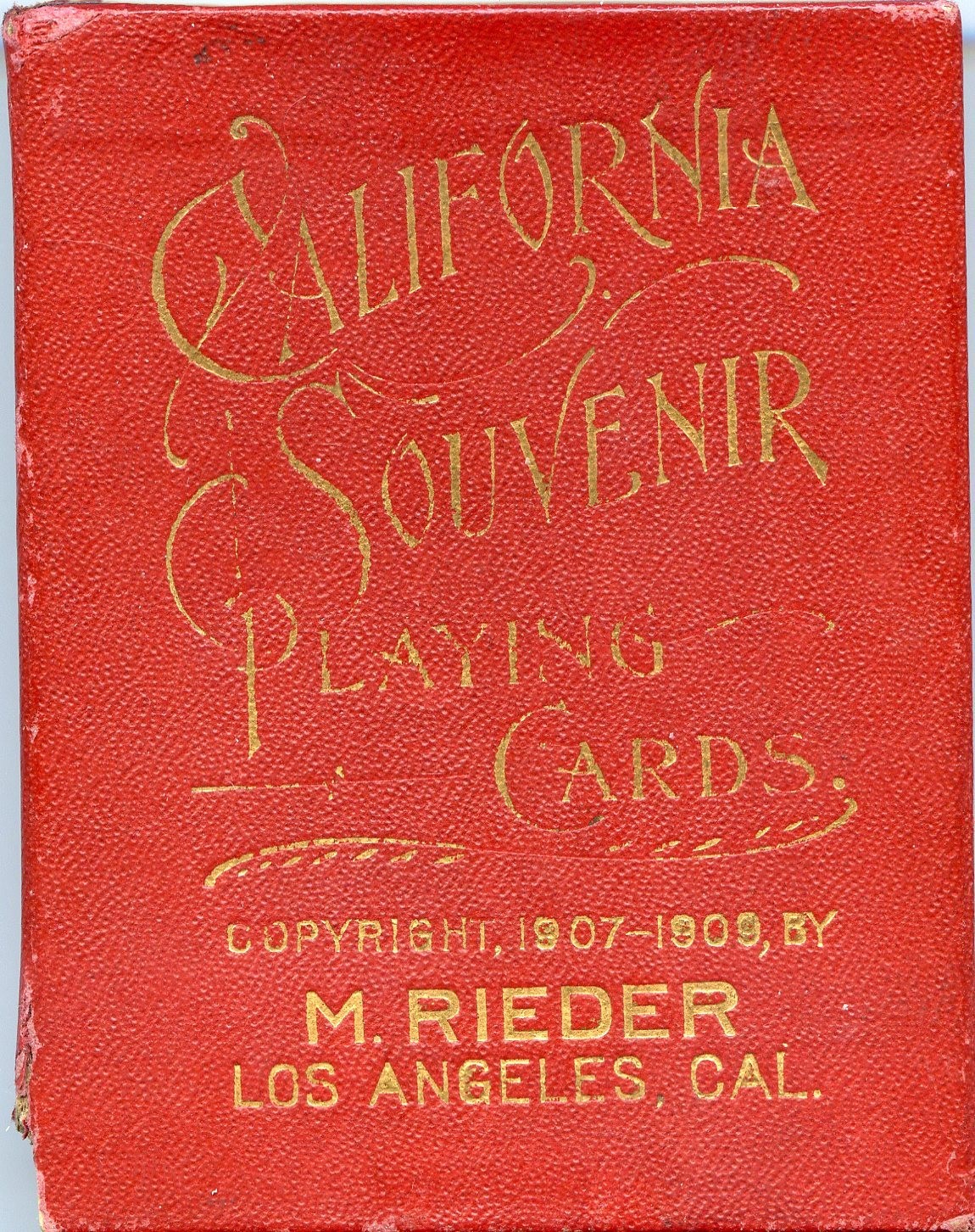 Circa 1908 Rieder California Souvenir Playing Card Deck, 52+ Guide+ BOX Circa 1908 Rieder California Souvenir Playing Card Deck, 52+ Guide+ BOX
