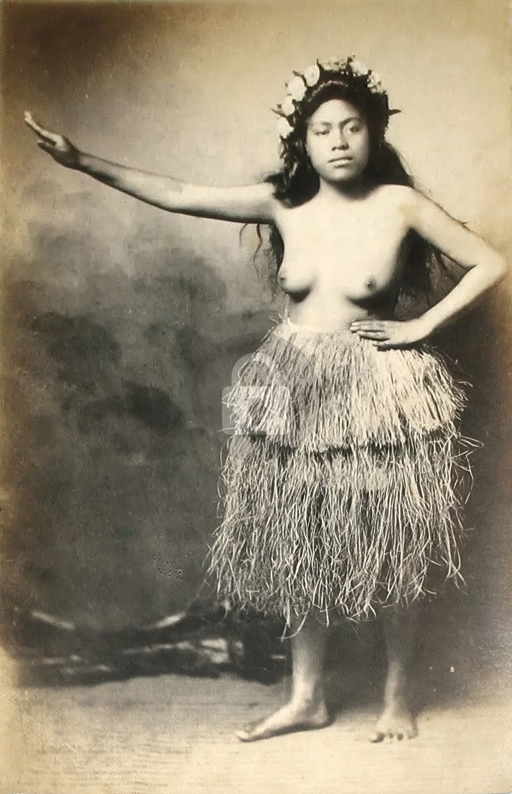 Hawaii Hawaiian Hula Girl Dancer c1910s RPPC Photo Postcard COPY