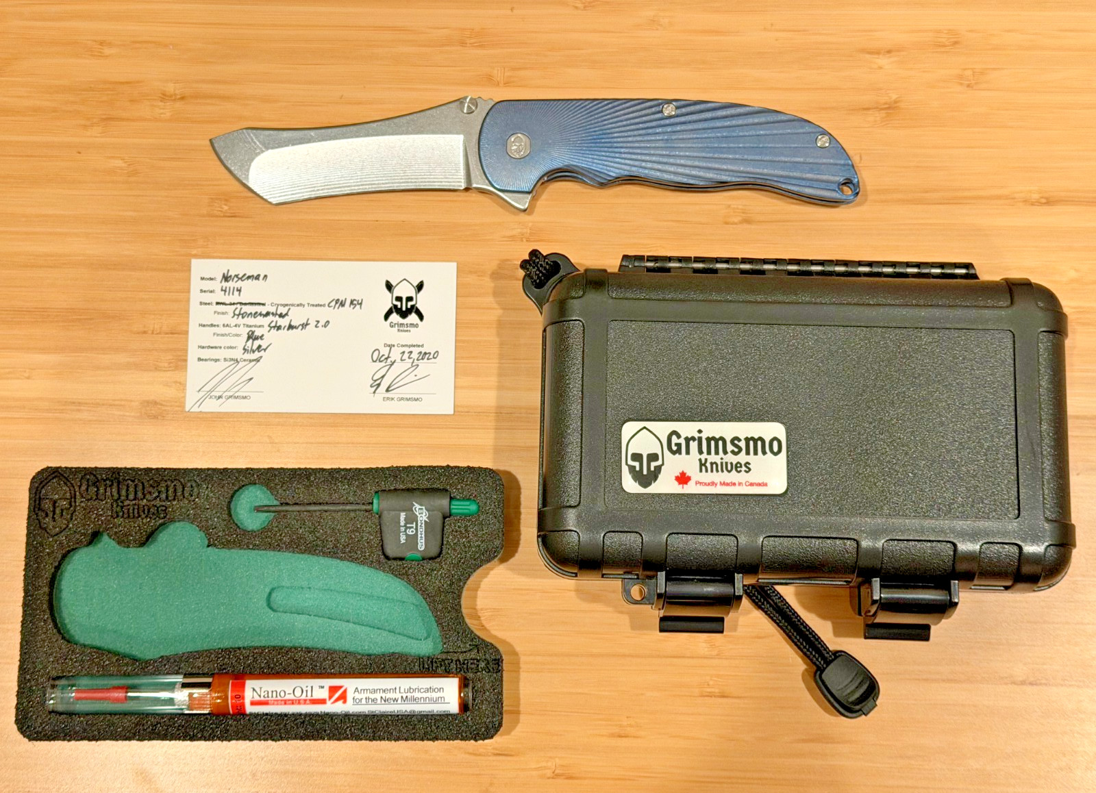 Grimsmo Norseman #4114 Stonewash CPM-154 Blade Starburst Handle