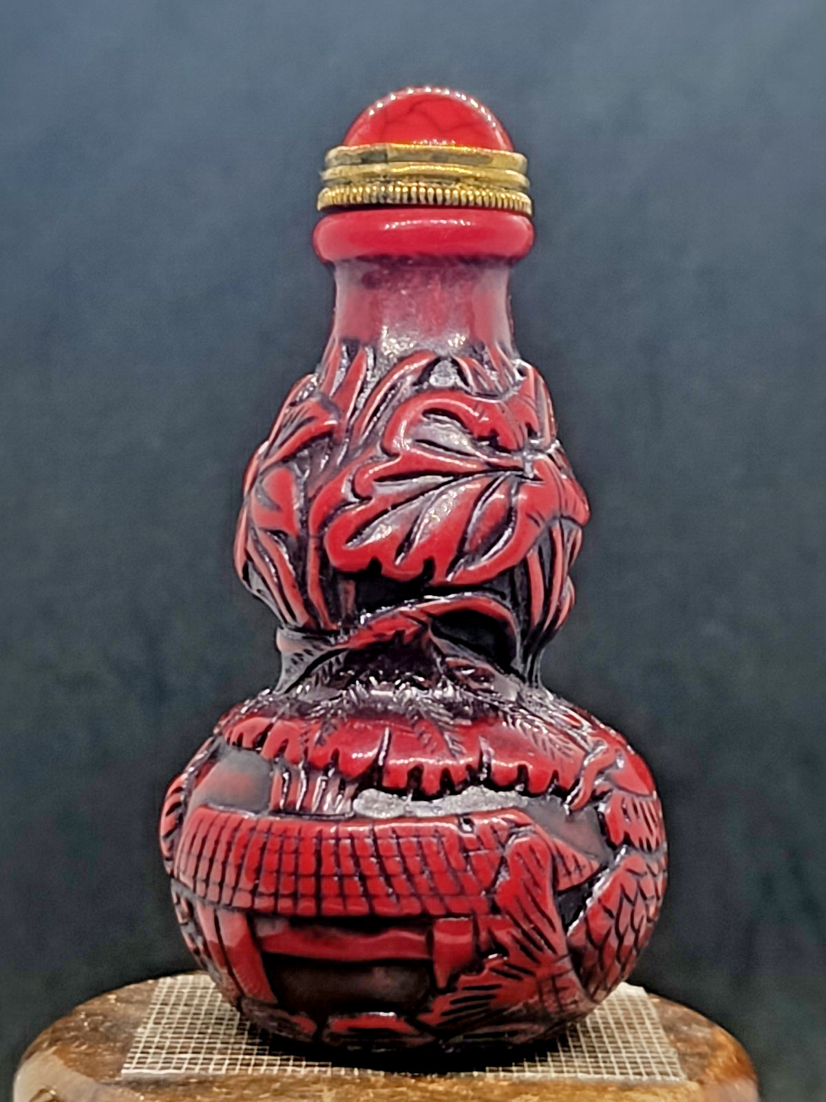 Antique Chinese Carved Turquoise Style Bottle - Dragon and Phoenix Antique Chinese Carved Turquoise Style Bottle - Dragon and Phoenix