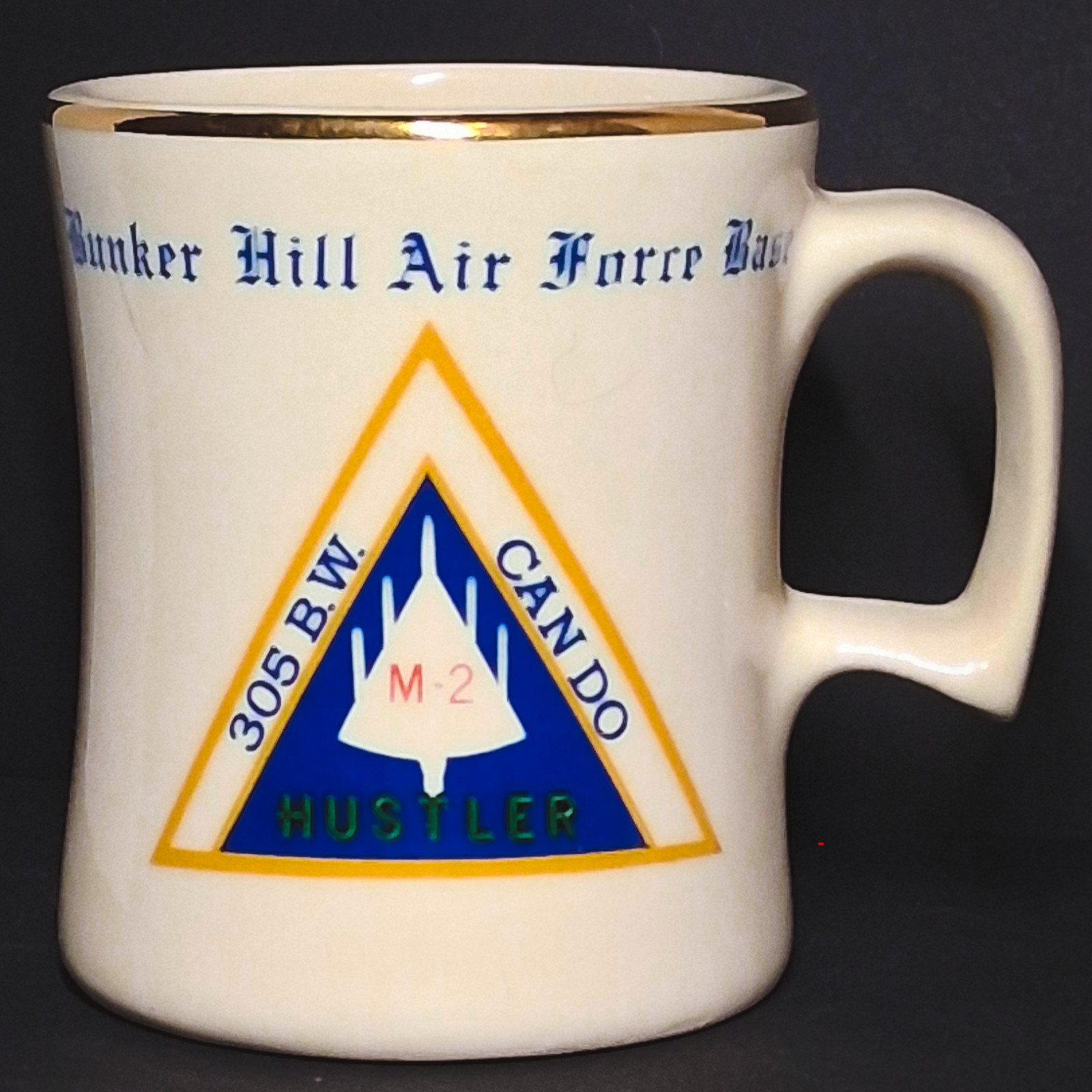 RARE VINTAGE Bunker Hill Air Force Base Mug ~ 305 B.W. M-2 Hustler 1960's EBSCO RARE VINTAGE Bunker Hill Air Force Base Mug ~ 305 B.W. M-2 Hustler 1960's EBSCO