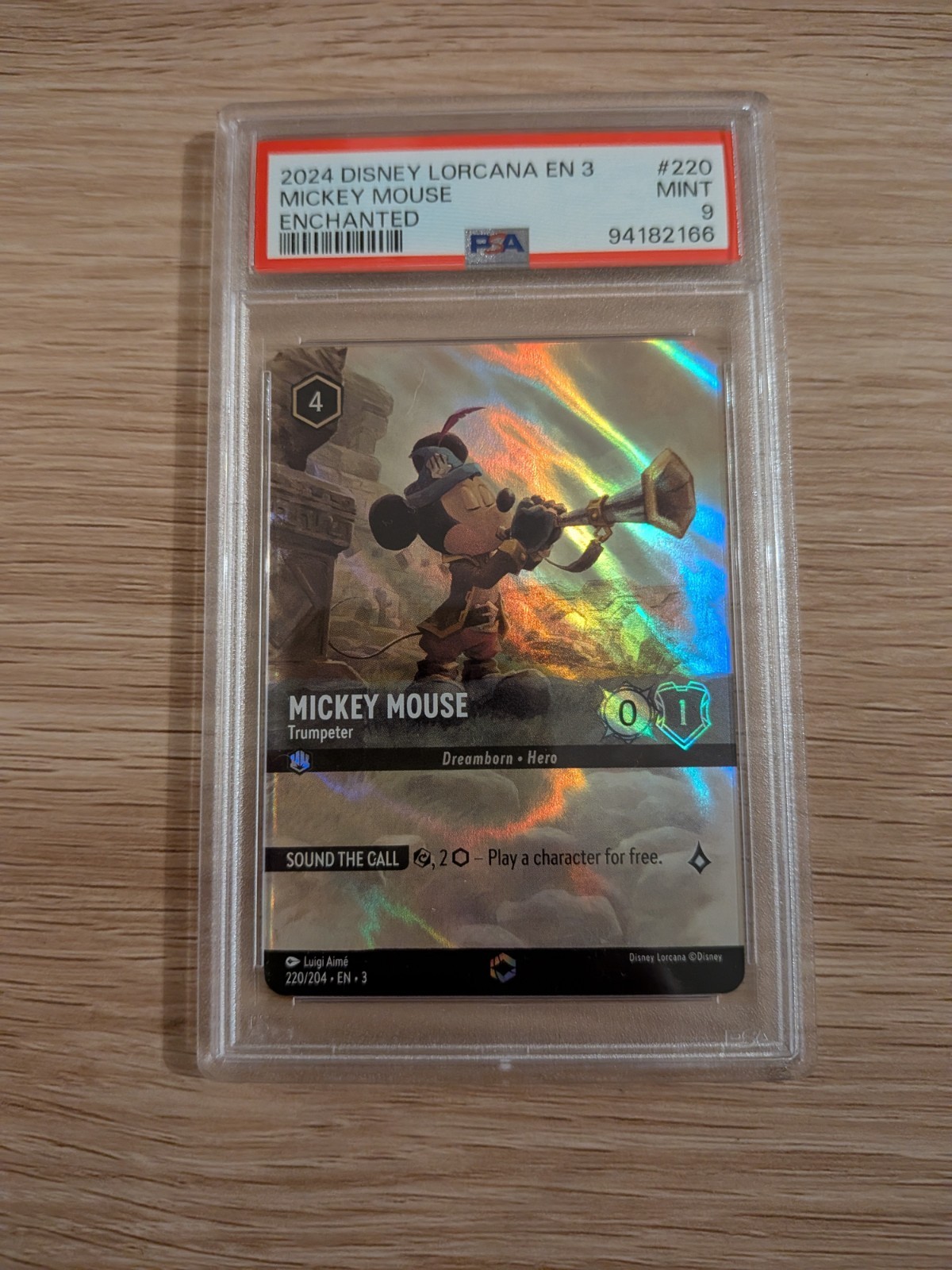PSA 9 Disney Lorcana Enchanted Mickey Mouse - Trumpeter #220 
