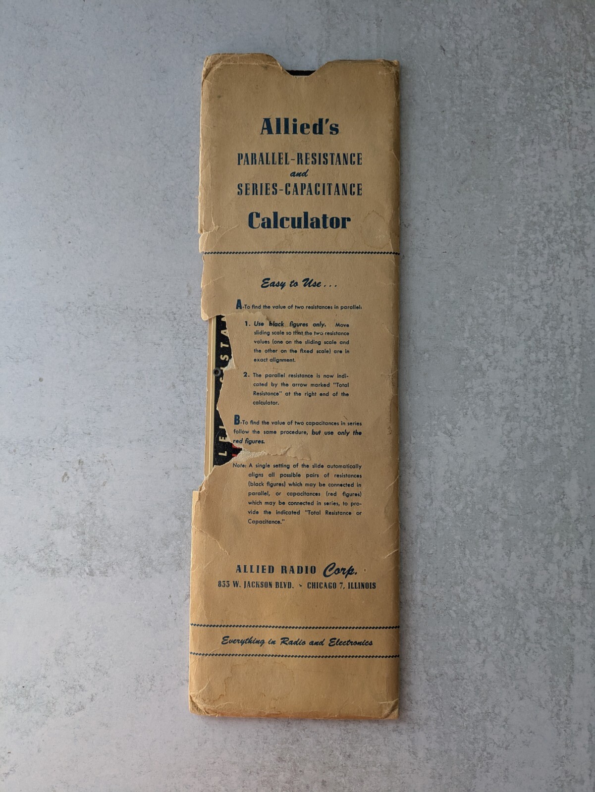 Vintage Allied’s Parallel-Resistance and Series-Capacitance Calculator