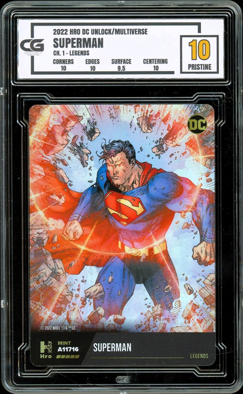 2022 DC Physical Card Only Multiverse ~ LEGENDS HOLO SUPERMAN ~ CG 10 PRISTINE