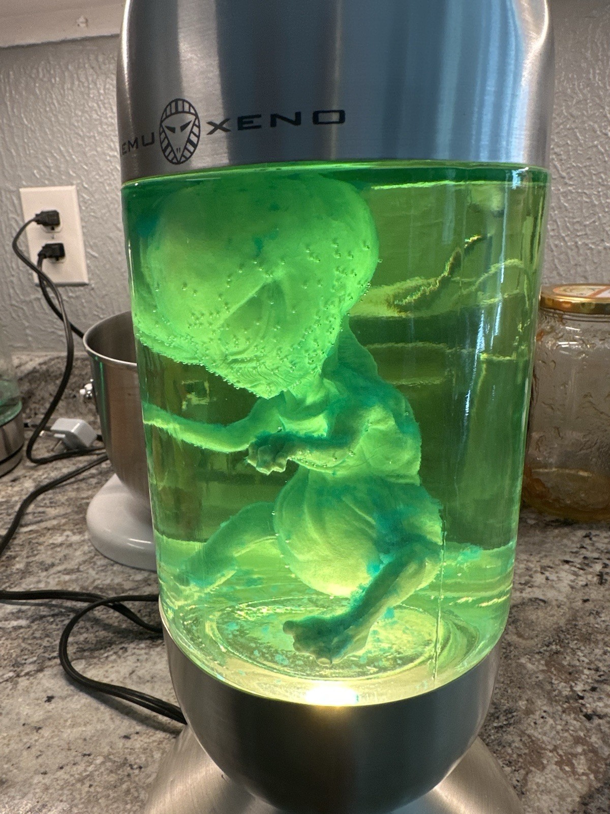 Vintage 2001 XEMU XENO Alien Lamp EK-9176 Preserved Grey Green Working Rare