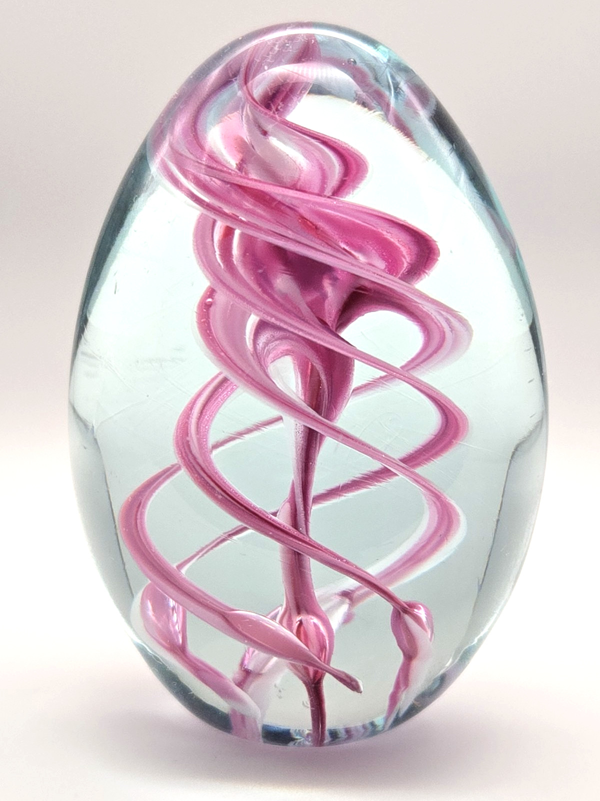 🥚 Signed OBG 1988 Pink Helix Swirl Egg 3\
