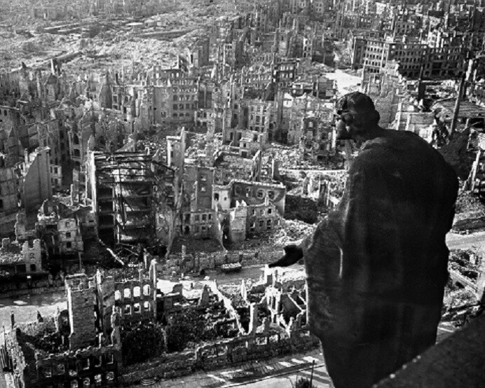 Ruins of Dresden after Allied Bombing 8x10 WWII Photo 161a