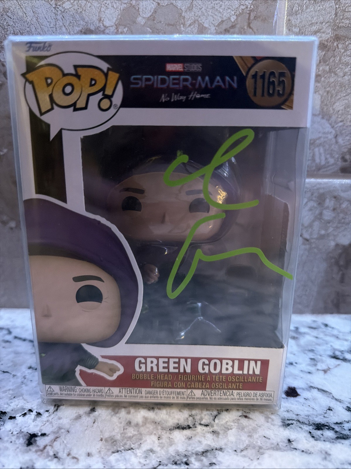 Funko POP Marvel: Spider-Man No Way Home - Green Goblin Signed Willem Dafoe COA