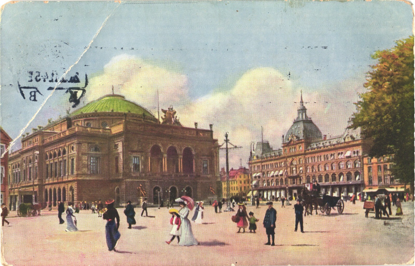 Copenhagen Denmark Royal Theatre Magasin du Nord Postcard 1911 Posted Copenhagen Denmark Royal Theatre Magasin du Nord Postcard 1911 Posted