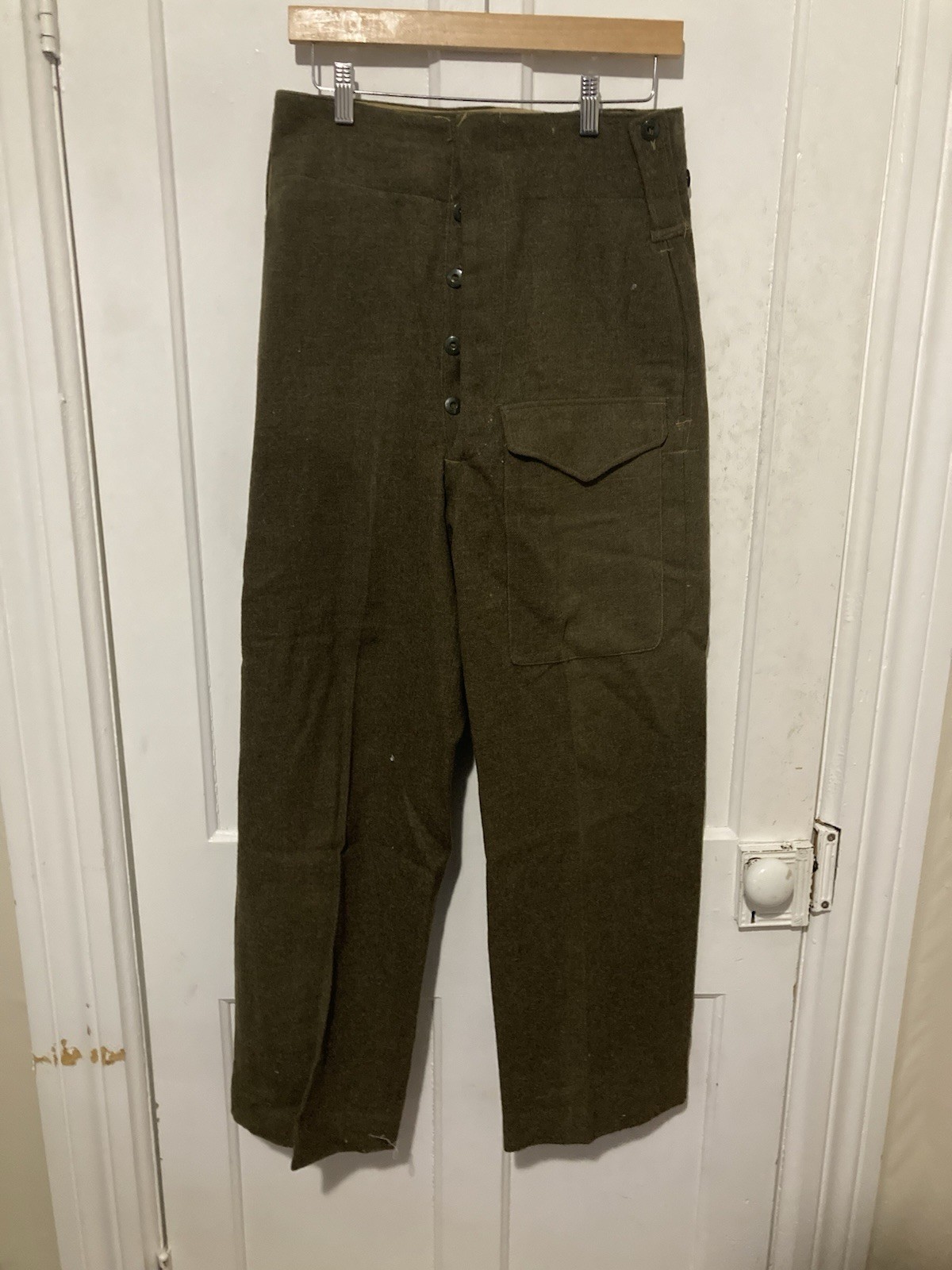 VTG 1954 Canadian Army Pants 30x28 Battle Dress Trousers Wool Serge Military Men VTG 1954 Canadian Army Pants 30x28 Battle Dress Trousers Wool Serge Military Men