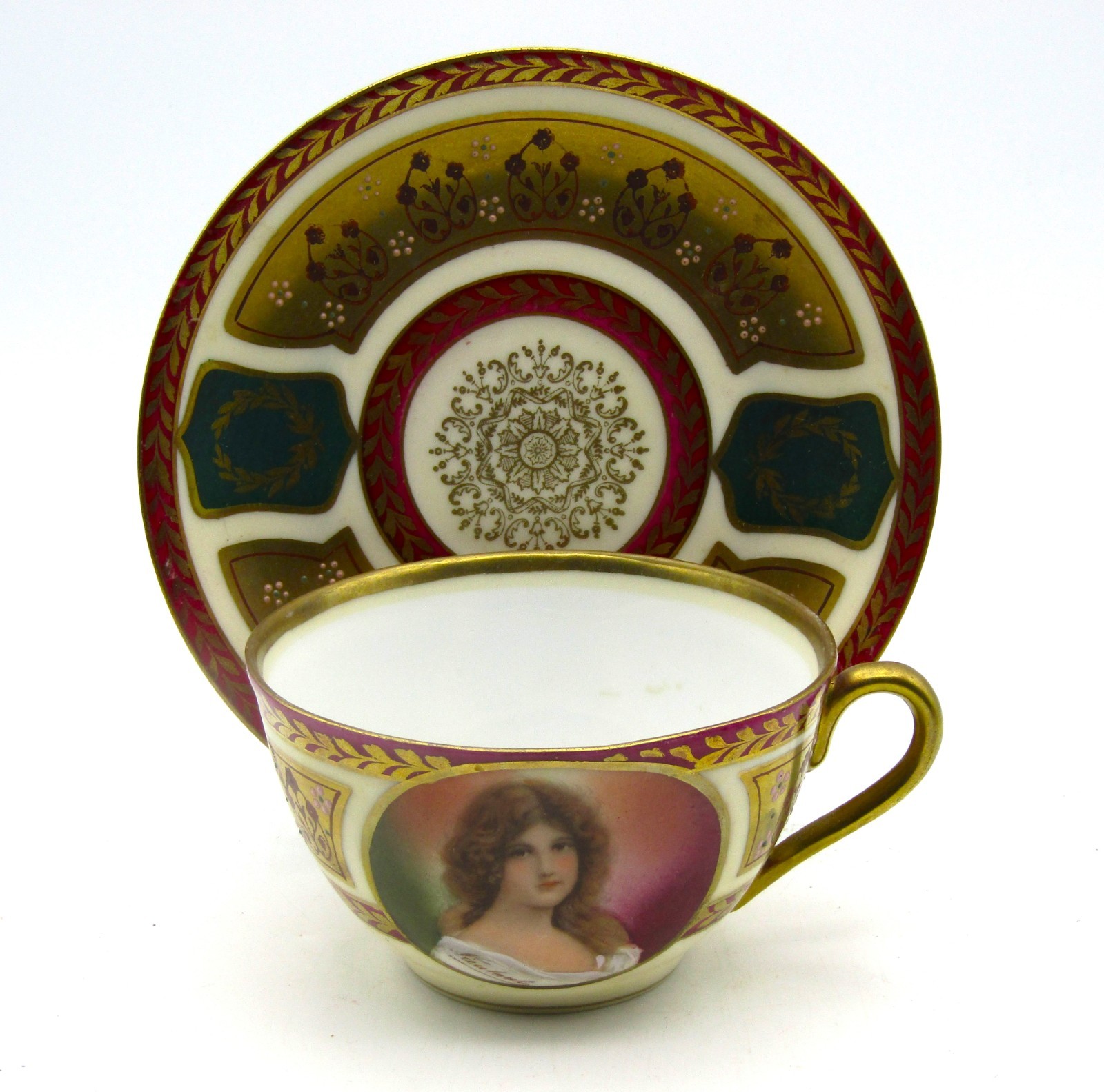 ANT. ROYAL VIENNA PORCELAIN CUP BY NIEULANT (BEEHIVE) & ROYAL SCHWARZBURG SAUCER ANT. ROYAL VIENNA PORCELAIN CUP BY NIEULANT (BEEHIVE) & ROYAL SCHWARZBURG SAUCER