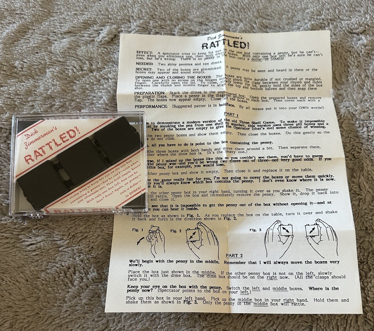 Dick Zimmerman's Rattled Magic Trick Vintage