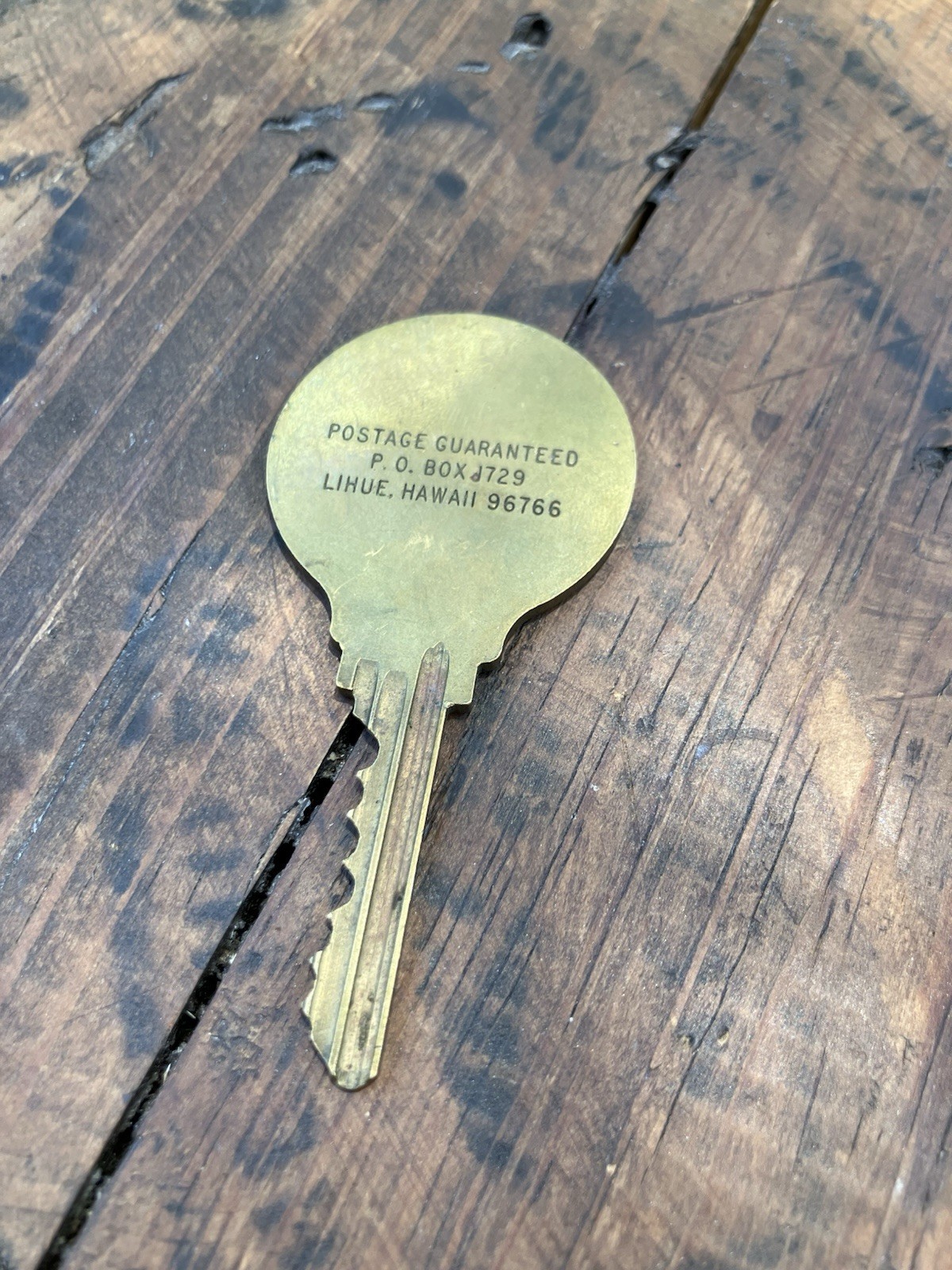 Vintage Kauai Surf Hotel Key Brass Room 554 Lihue Hawaii 1960s 1970s Tiki Era