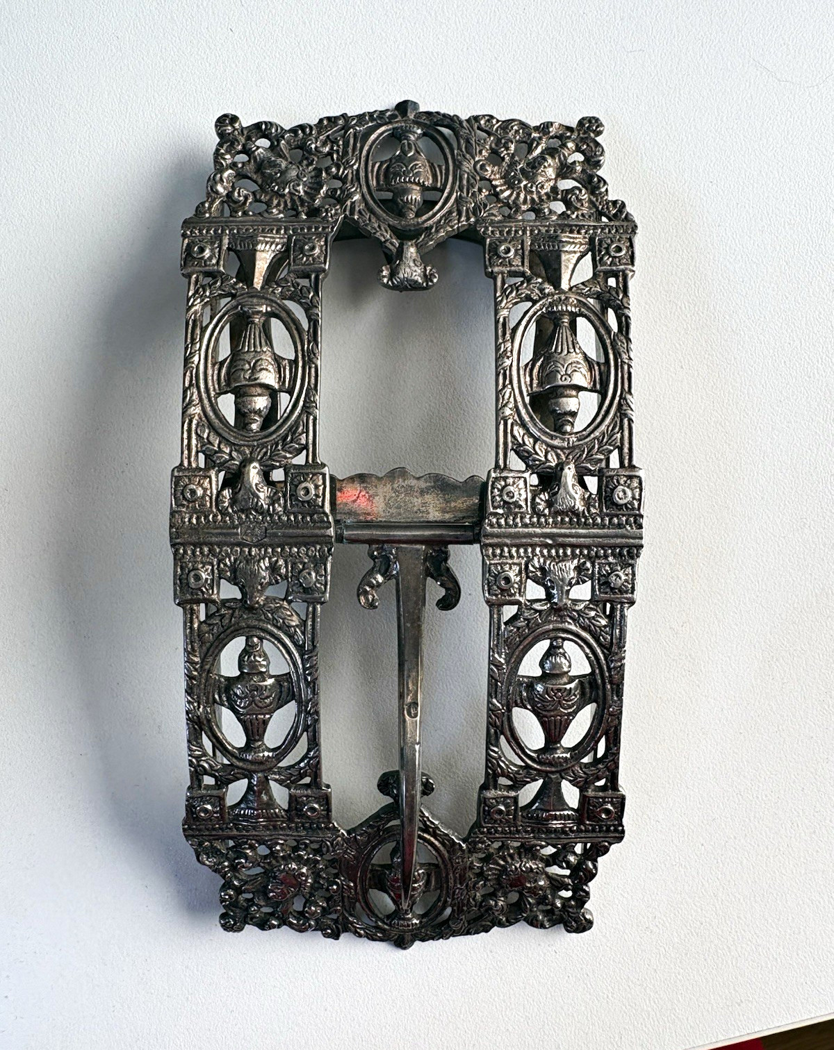 Antique 1914 Dutch Silver Yom Kippur Belt Buckle Gebr Niekerk Judaica 833