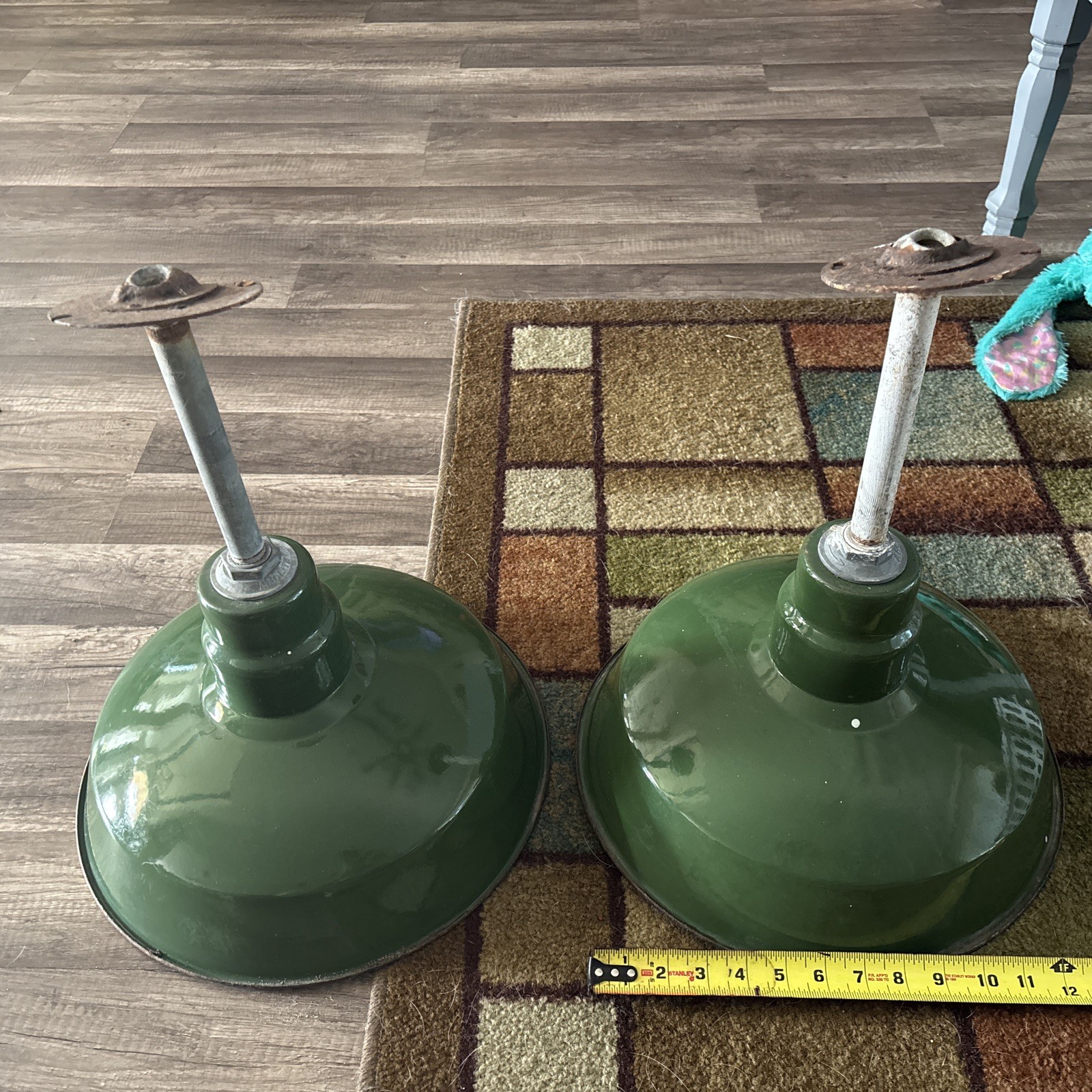 1930’ ABolite Vintage 14”Green - Porcelain Lights Pair 1930’ ABolite Vintage 14”Green - Porcelain Lights Pair
