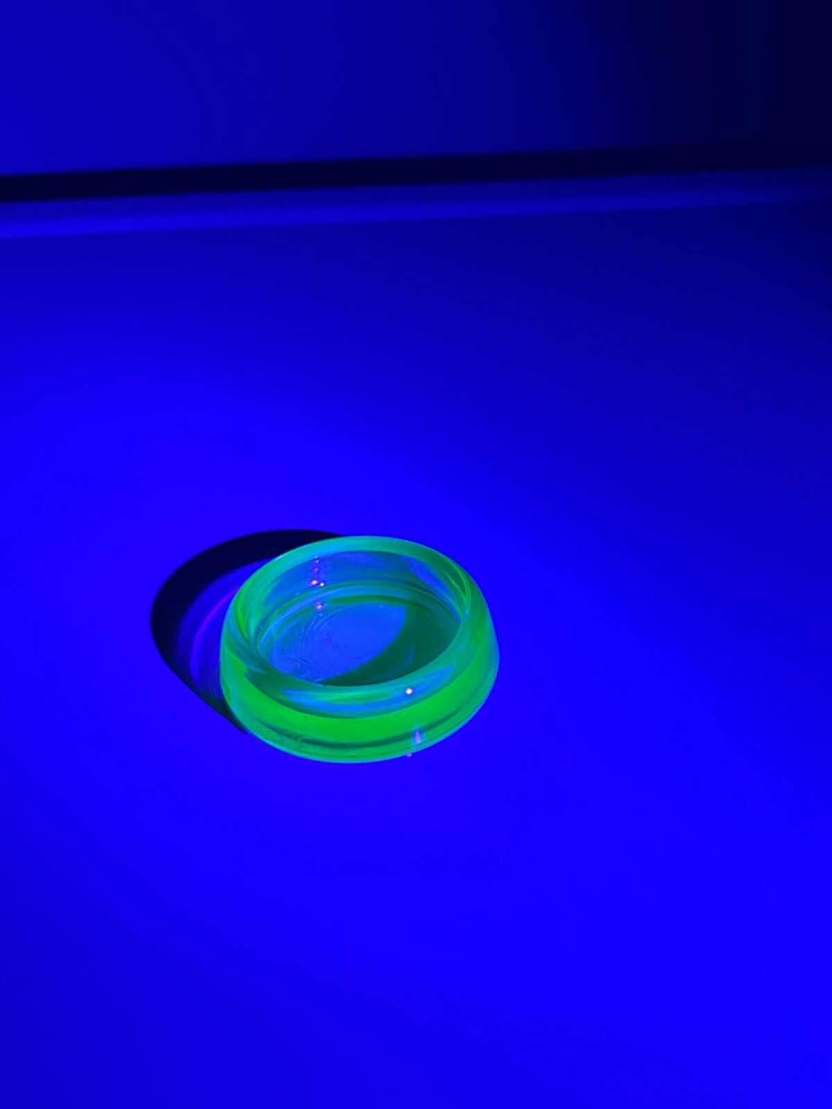 Vintage Green Uranium Depression Glass Votive Tea Light Candle Furniture Slide