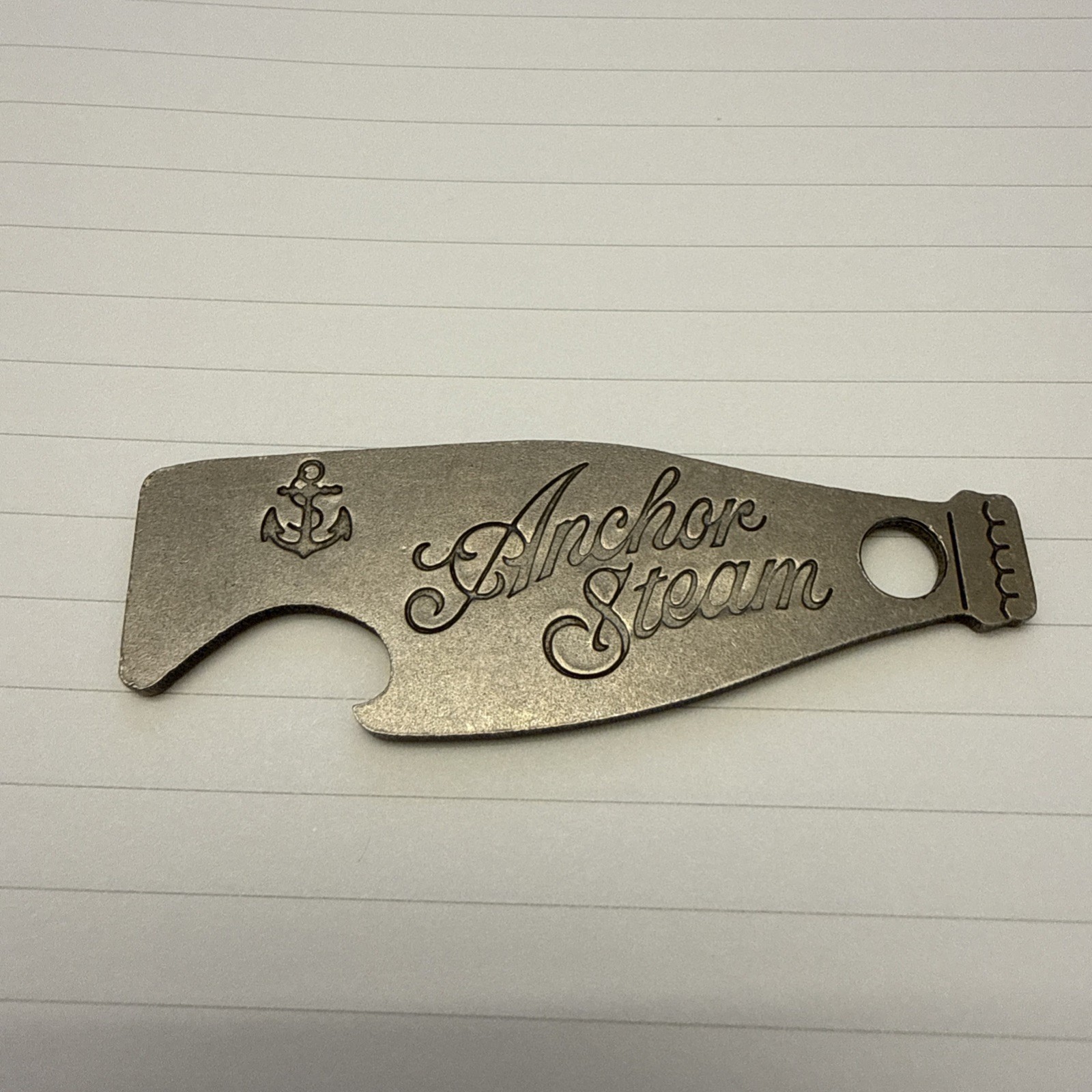 VINTAGE TITANIUM KEYCHAIN BOTTLE OPENER ANCHOR STEAM SAN FRANCISCO BEER early 00