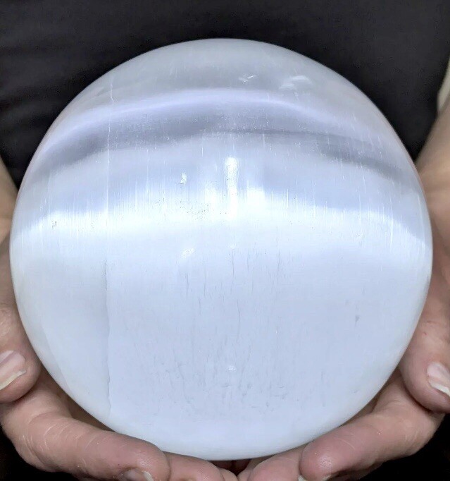 XL Selenite Sphere Crystal Ball 4.5 XL Selenite Sphere Crystal Ball 4.5