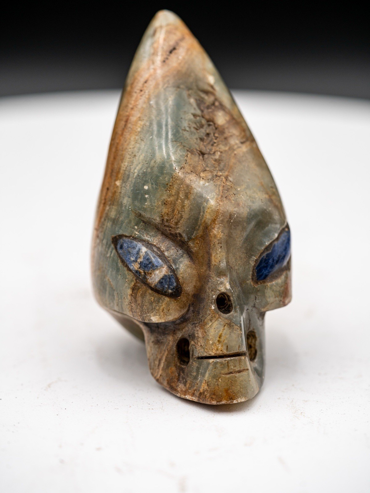Aventurine Pendant Face Guerrero Mexico Anuannki Ancient Alien Ojuelos
