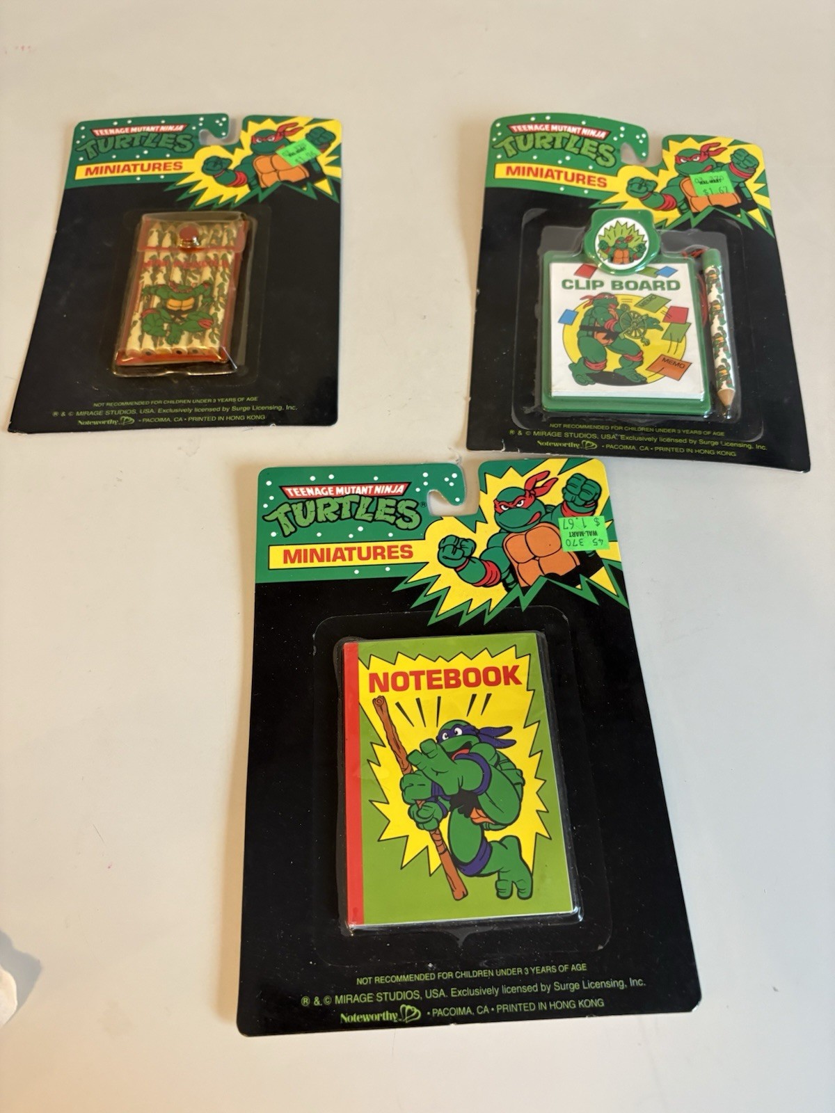 Vintage Teenage Mutant Ninja Turtles TMNT Miniatures Notebook Clipboard Pencils Vintage Teenage Mutant Ninja Turtles TMNT Miniatures Notebook Clipboard Pencils