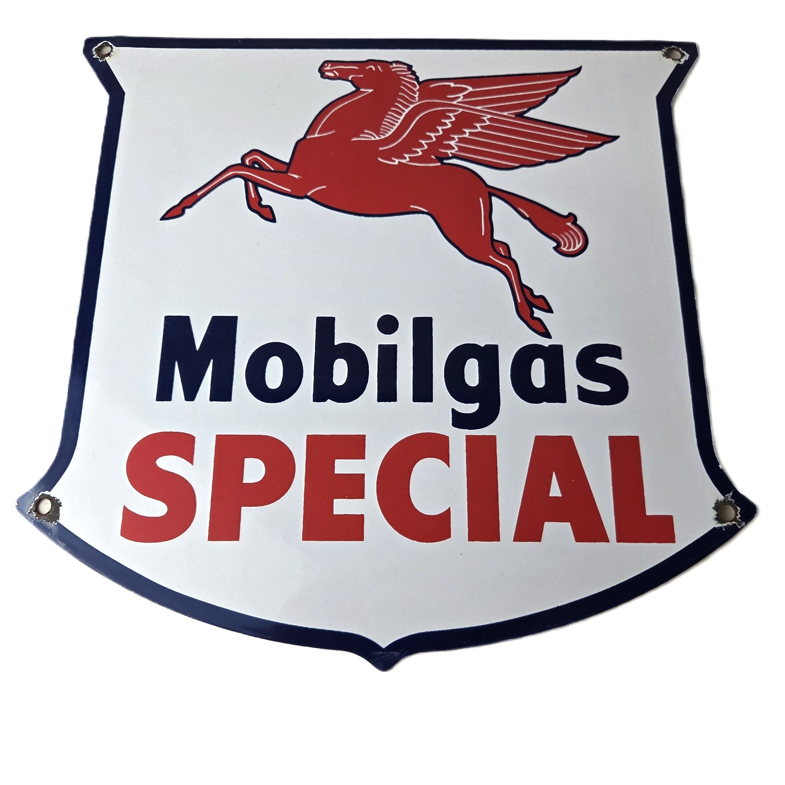 Vintage Mobil Special Sign - Porcelain Pegasus Gasoline Pegasus Gas Pump Sign Vintage Mobil Special Sign - Porcelain Pegasus Gasoline Pegasus Gas Pump Sign