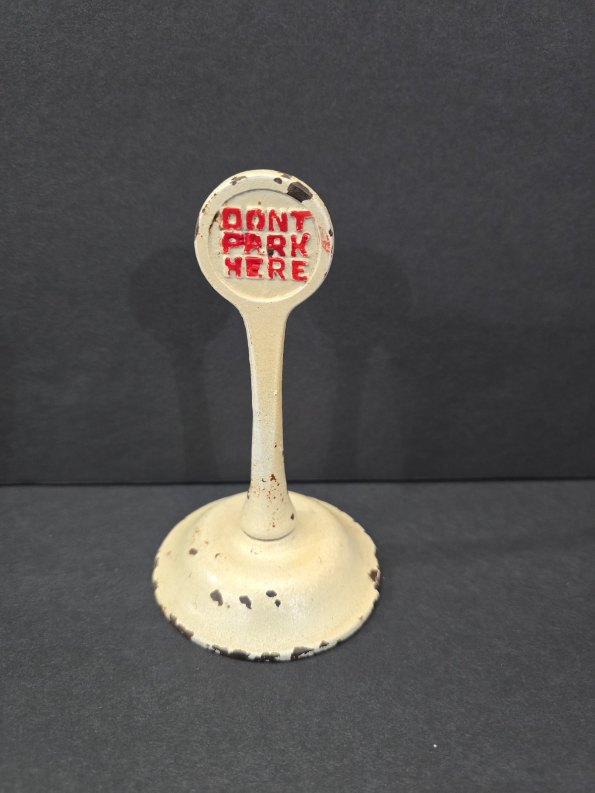 Vintage Cast Metal Lollipop  DON\'T PARK HERE Toy Sign For Train / Car Sets