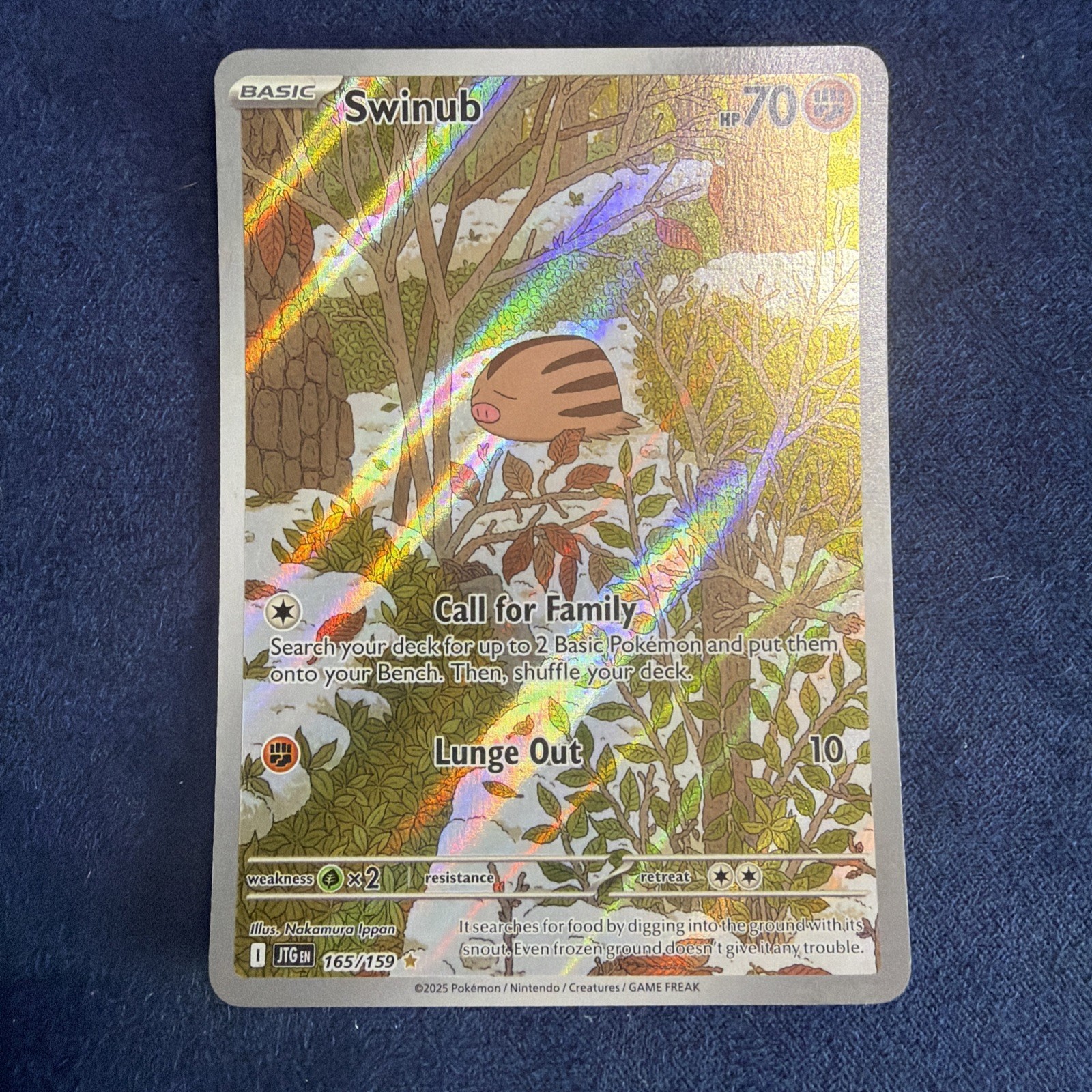 Pokémon TCG Swinub 165/159 SV09 Journey Together Illustration Rare Full Art NM