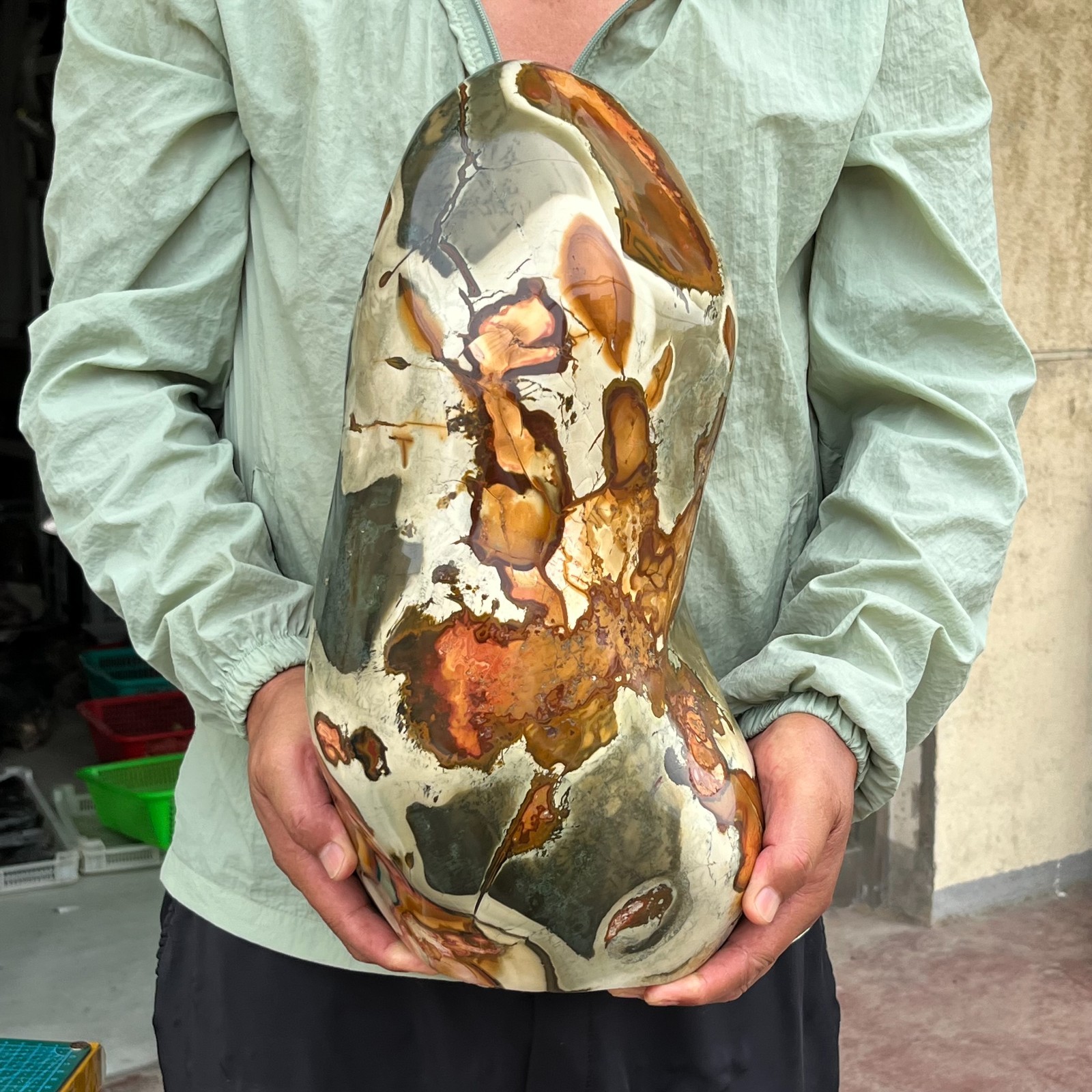 46.7LB Large Polychrome Ocean Landscape Jasper Stone Mineral Display Specimen