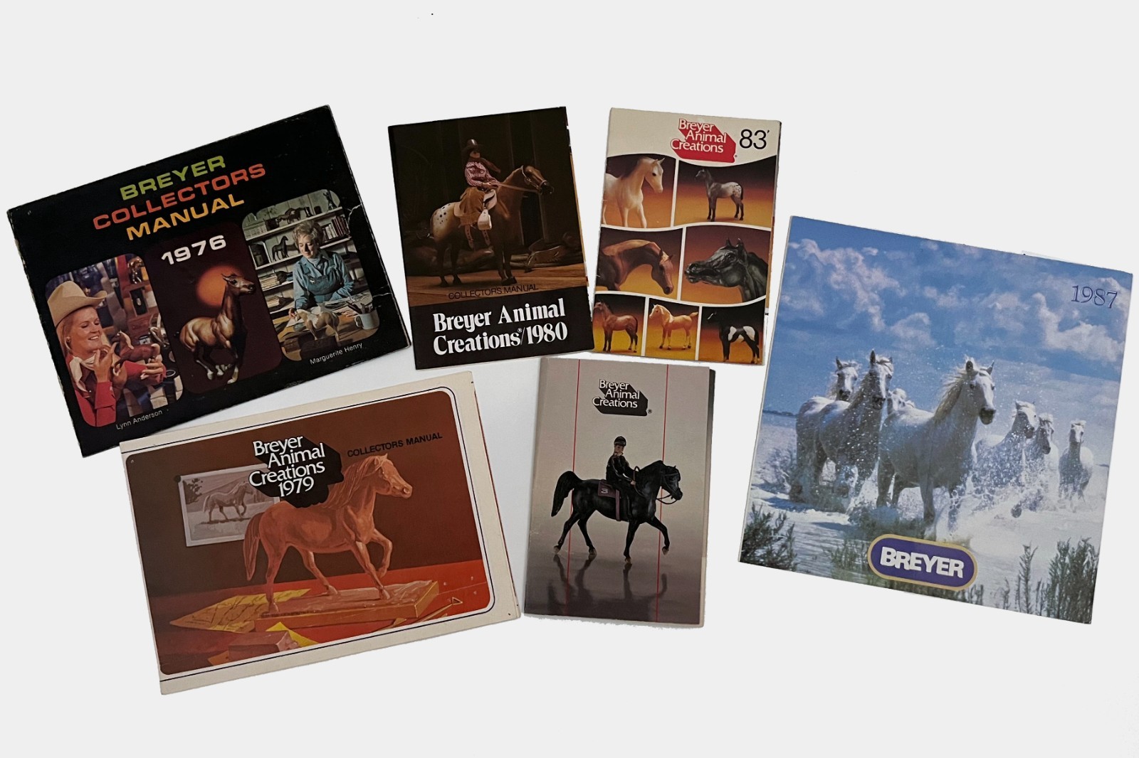 Six Vintage Breyer catalogs, 1976, 79, 80, 82, 83, 87, model horses Six Vintage Breyer catalogs, 1976, 79, 80, 82, 83, 87, model horses