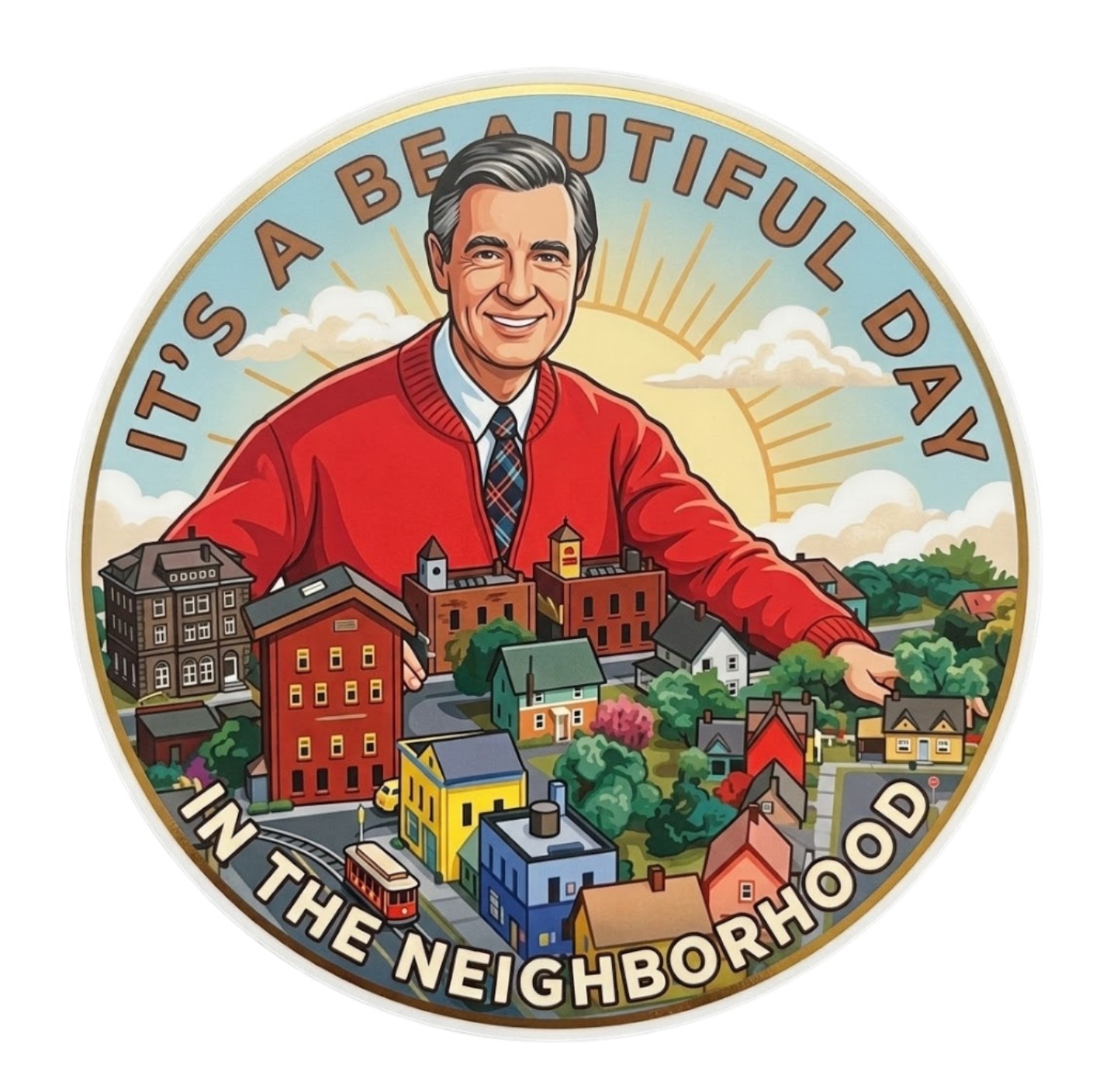 Mister Rogers Neighborhood Mr Rogers TV Show Nostalgia Water Resistant Sticker