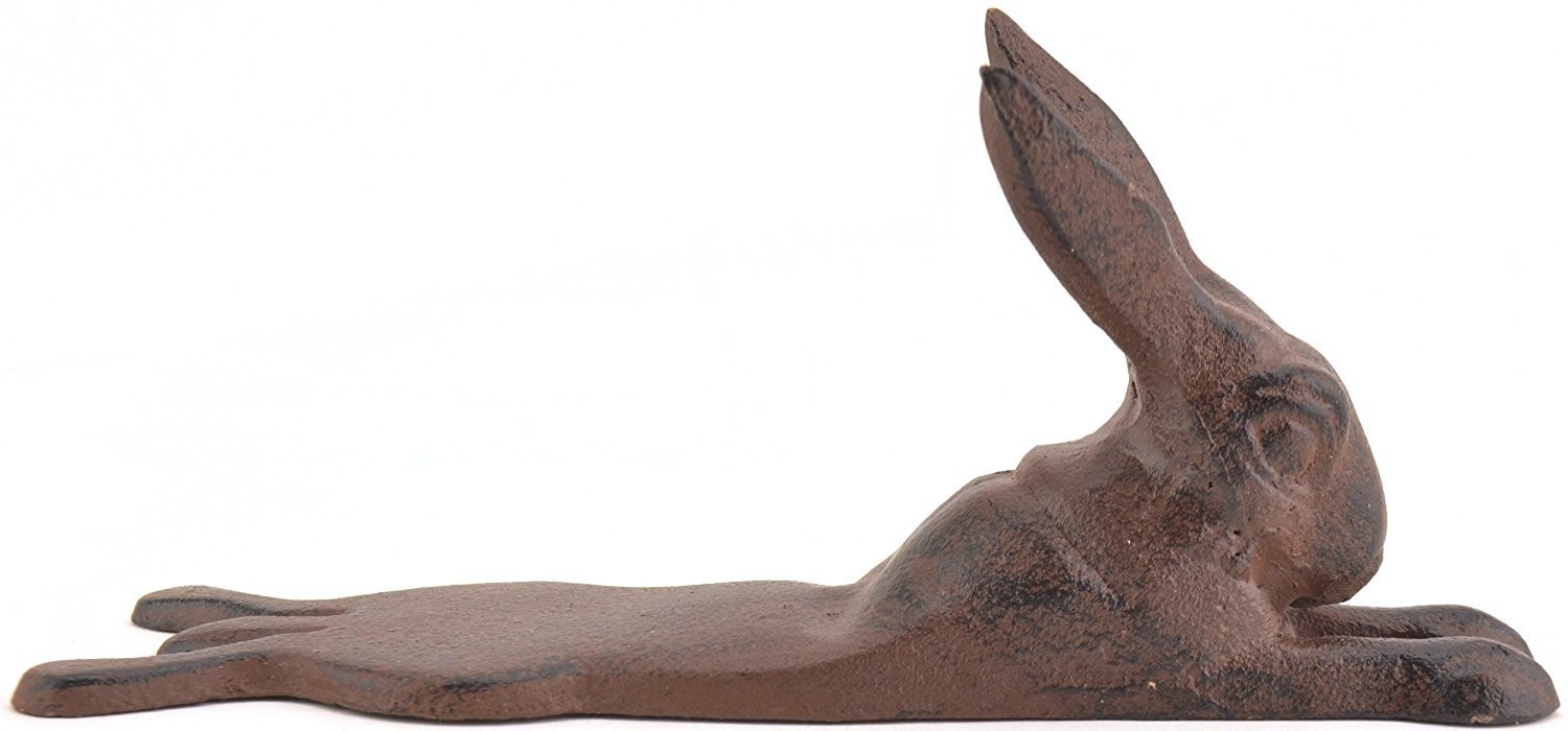 Upper Deck Rabbit Design Cast Iron Door Stop Wedge - Funny Brown Door Stop Upper Deck Rabbit Design Cast Iron Door Stop Wedge - Funny Brown Door Stop
