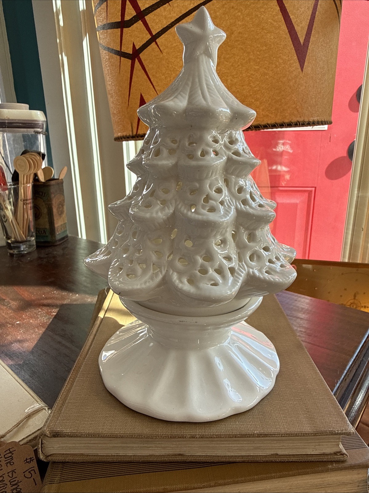 Yankee Candle 2012 Christmas White Tree Tea Light Holder - Ceramic 5\