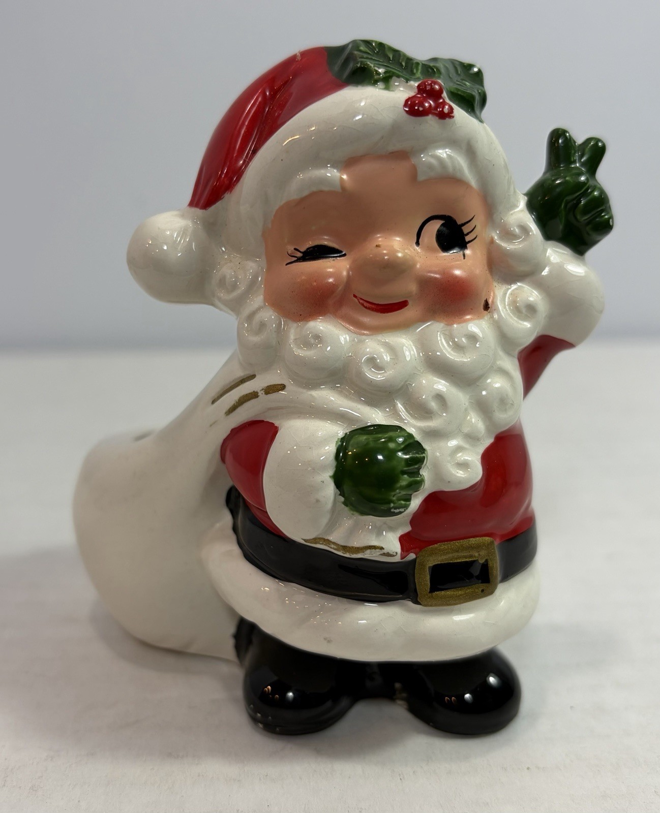 Vintage Parma Japan Winking Santa Toothpick Holder Mid Century Christmas Planter Vintage Parma Japan Winking Santa Toothpick Holder Mid Century Christmas Planter