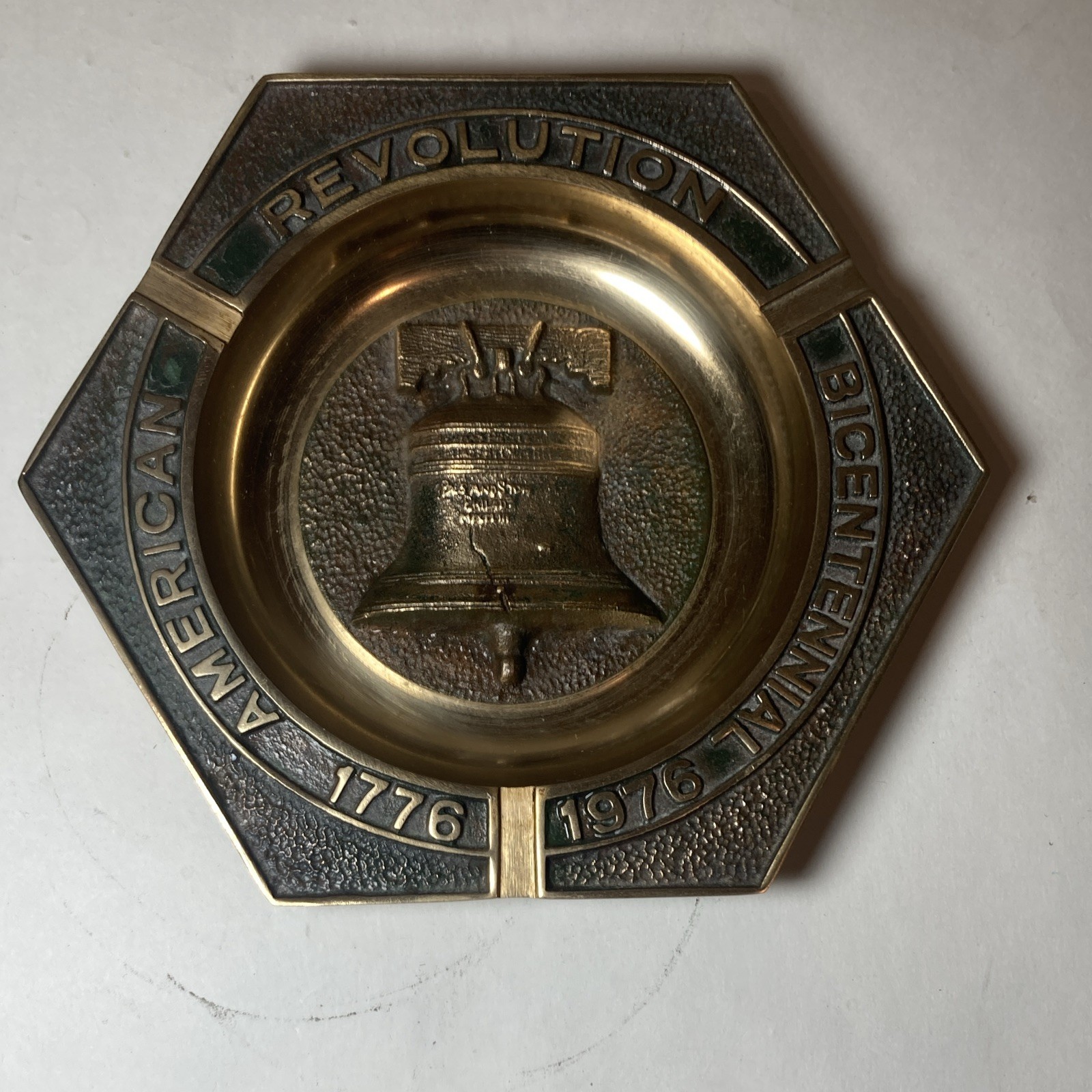 Vintage Bicentennial Ashtray America 1776-1976 Large Liberty Bell