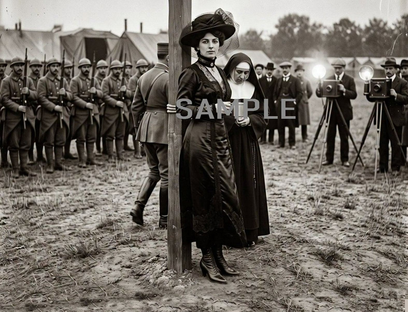 1917 MATA HARI Facing Execution in France Photo  (240-B)