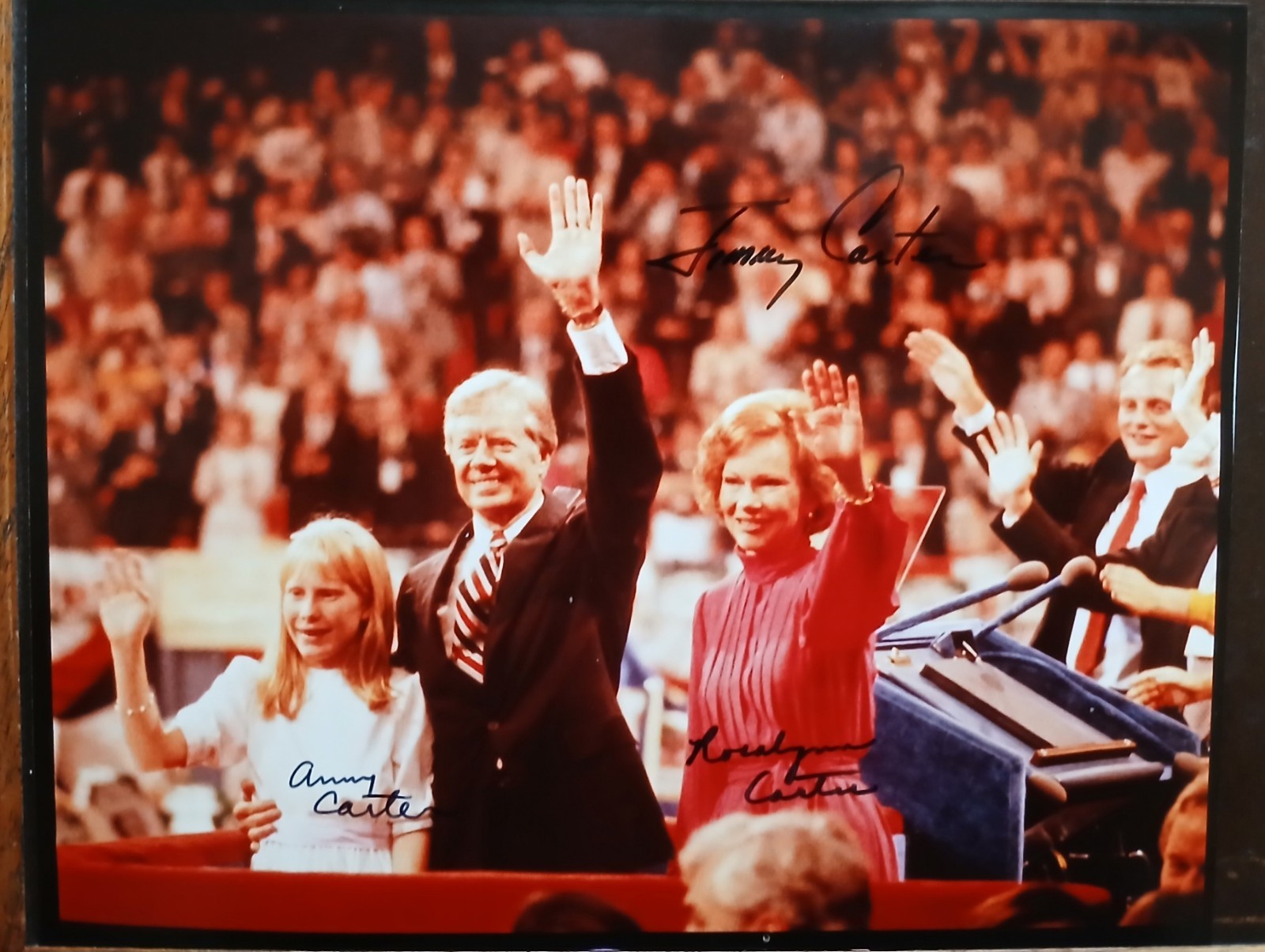  President Jimmy Carter & First Lady Rosalynn Carter & Amy Carter Signed Photo