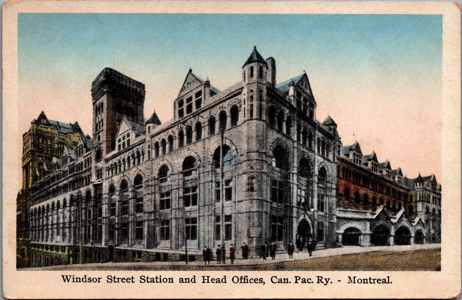 Windsor Street Station Montreal Canada CP Rail Head Offices Postcard Saxony