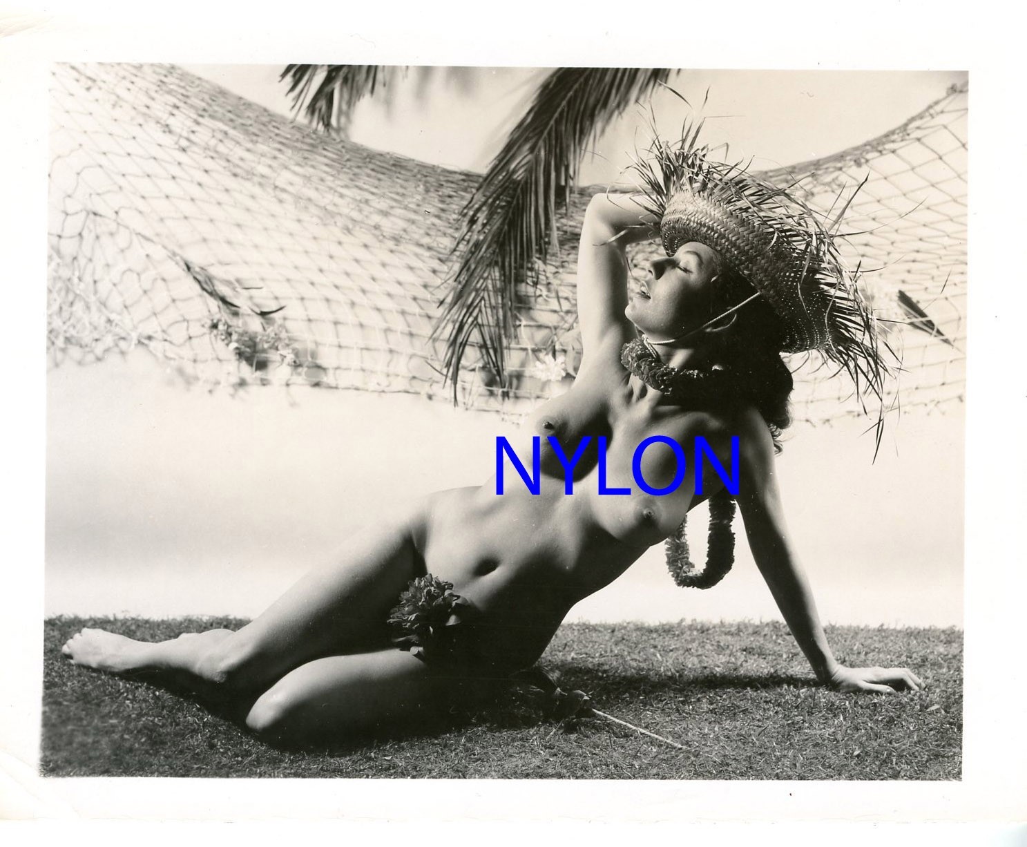 RARE 4 x 5 PHOTOGRAPH OF PLAYBOY PLAYMATE JULY 1956 NUDE MODEL ALICE DENHAM