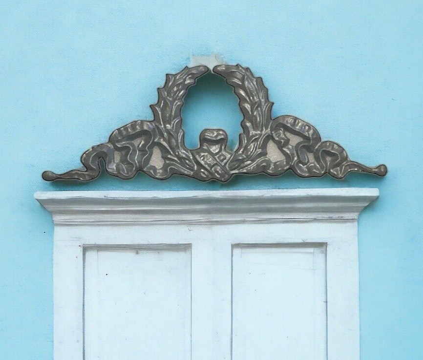 Neoclassic Laurel Wreath Door Topper Wall Ornament Antique Plaque Architectural Neoclassic Laurel Wreath Door Topper Wall Ornament Antique Plaque Architectural