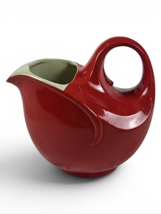 Vintage Hall China Red Art Deco Pitcher