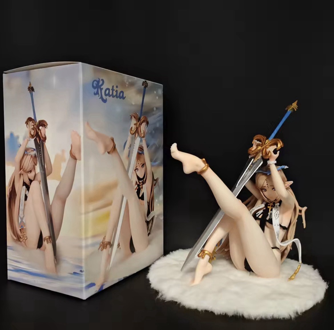 Wuthering Waves Cantarella Figure 20cm Elf Girl Sword Bikini PVC Anime Statue