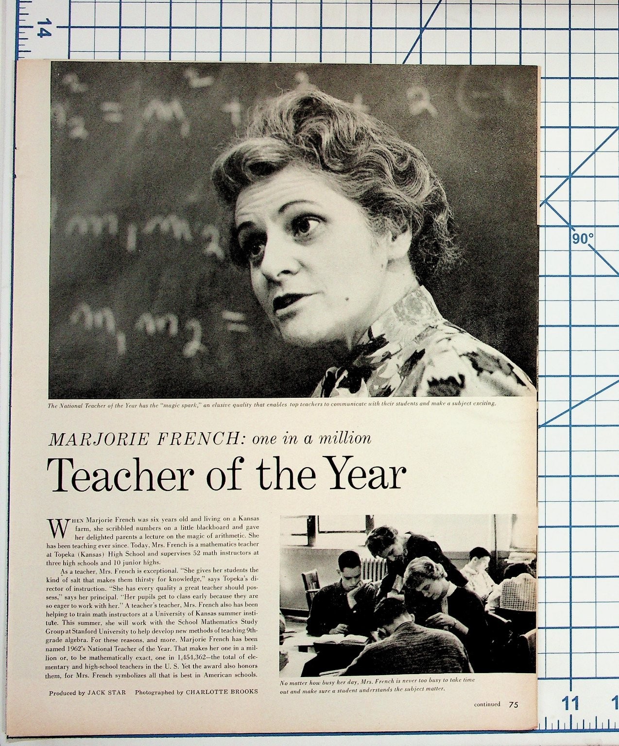 1960s Teacher of the Year Marjorie French Article Valvoline Motor Oil Ad