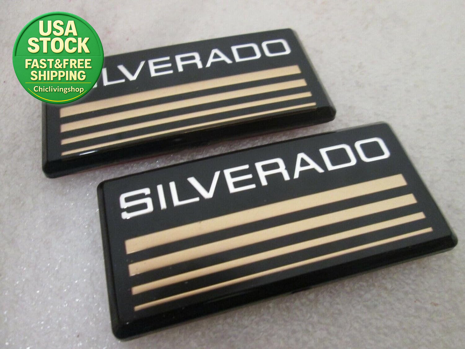 2X Cab Emblem Badge Side Roof Pillar Decal for Chevy Silverado 88-98 Suburban